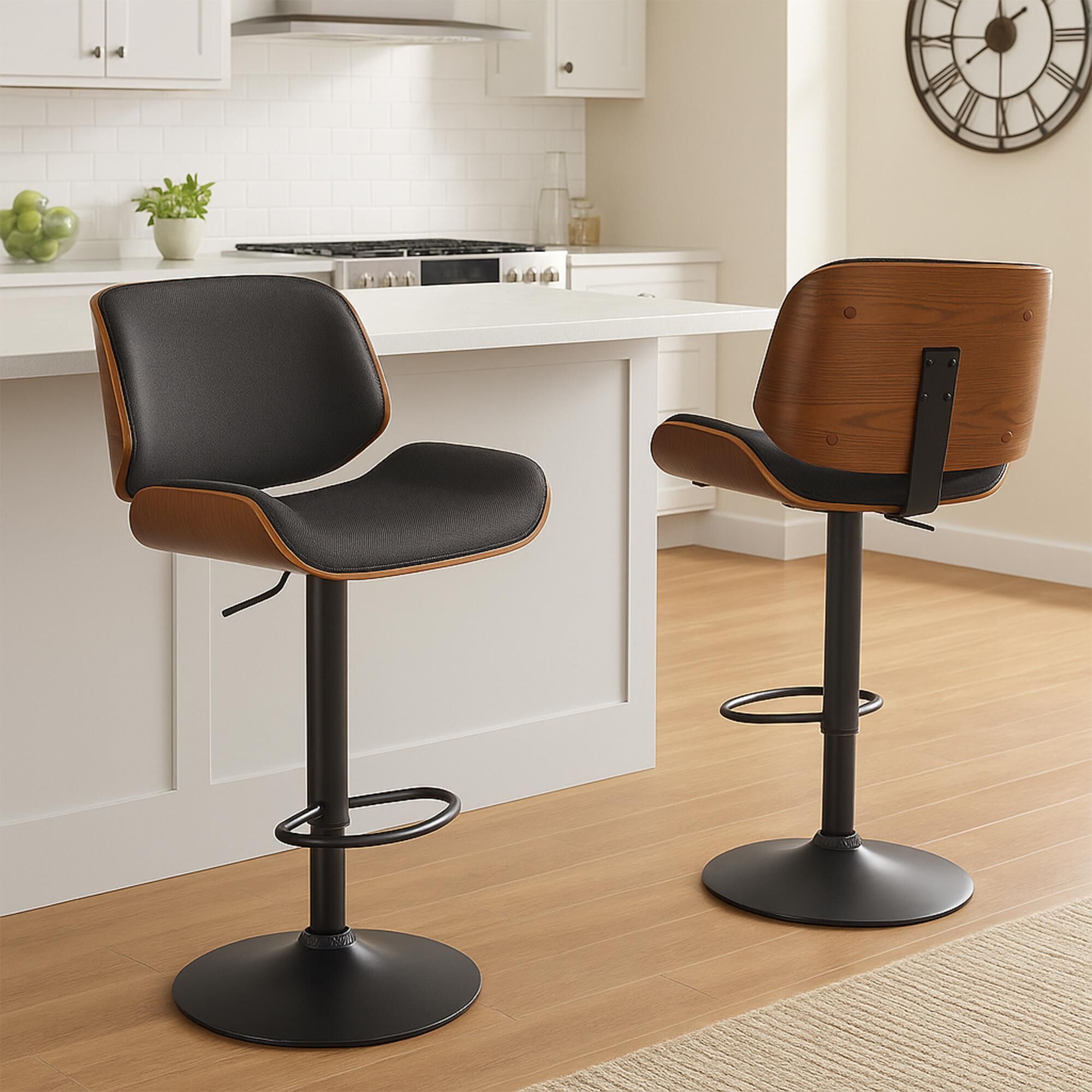 Barhocker Beverley B Stoff, walnuss/schwarz