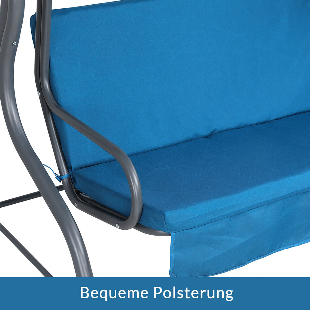 Hollywoodschaukel Atlantik Blau mit Sonnendach