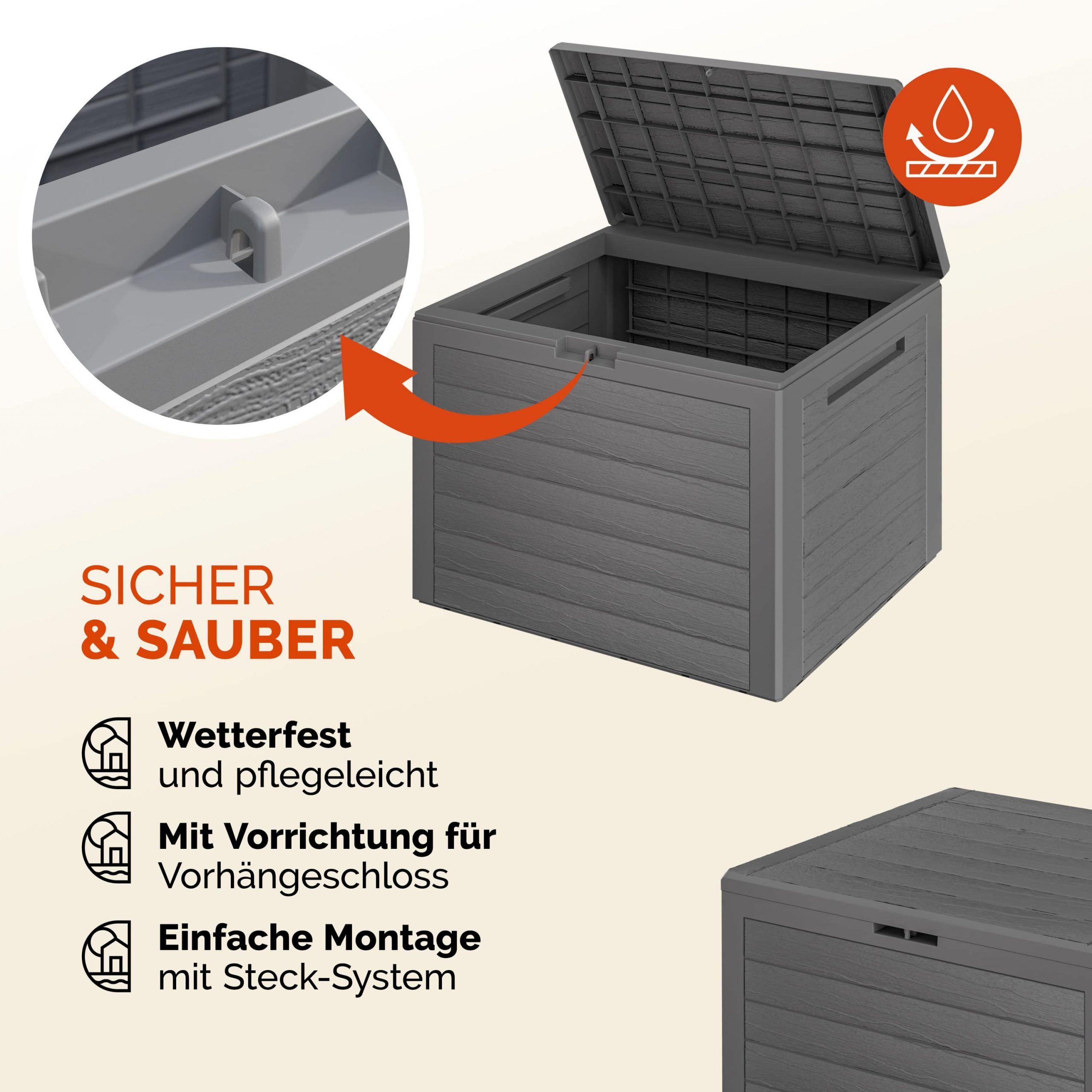 Auflagenbox Lille Grau 190L