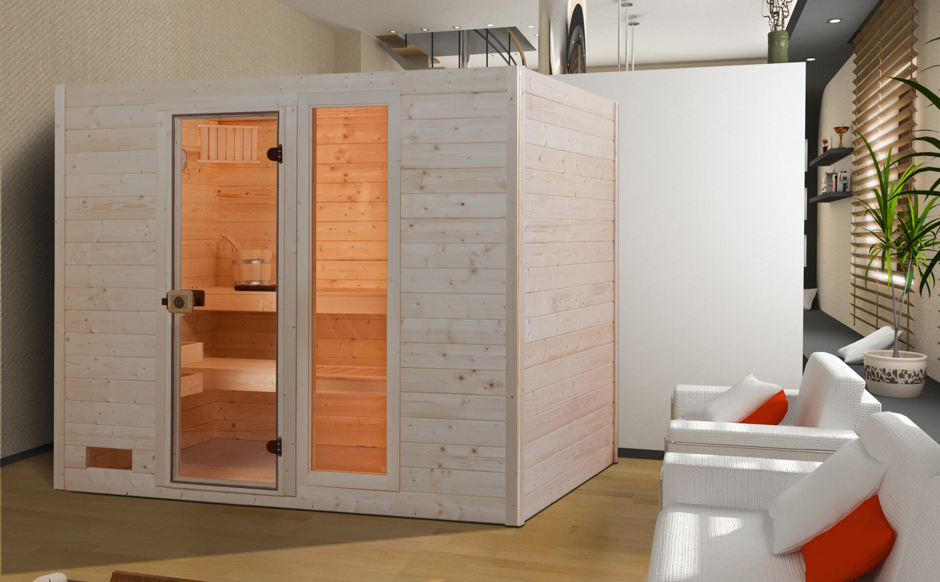 weka Massivholzsauna VALIDA 4F, ohne Ofen, ohne Beleuchtung