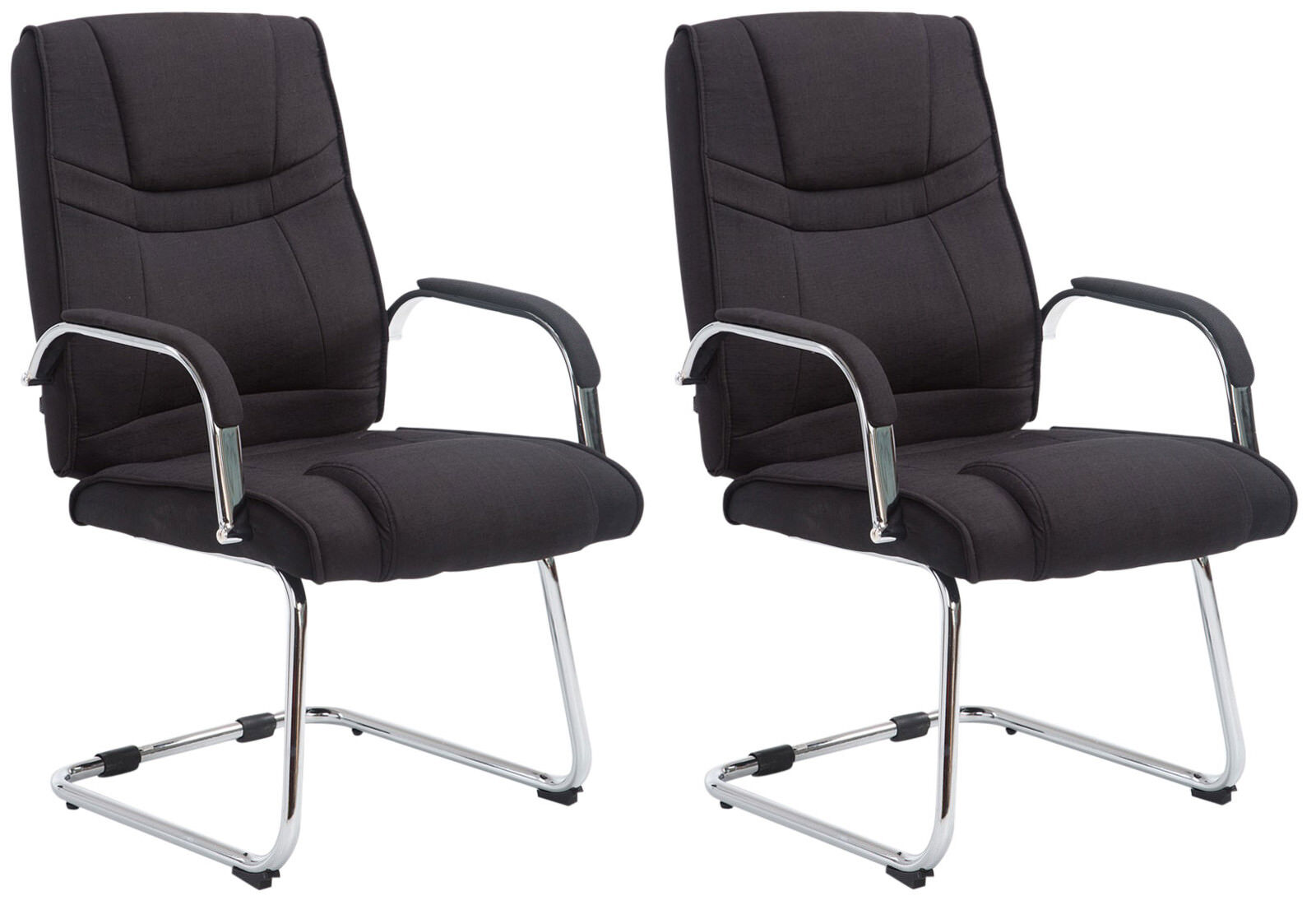 2er Set Stühle Attila Stoff, schwarz