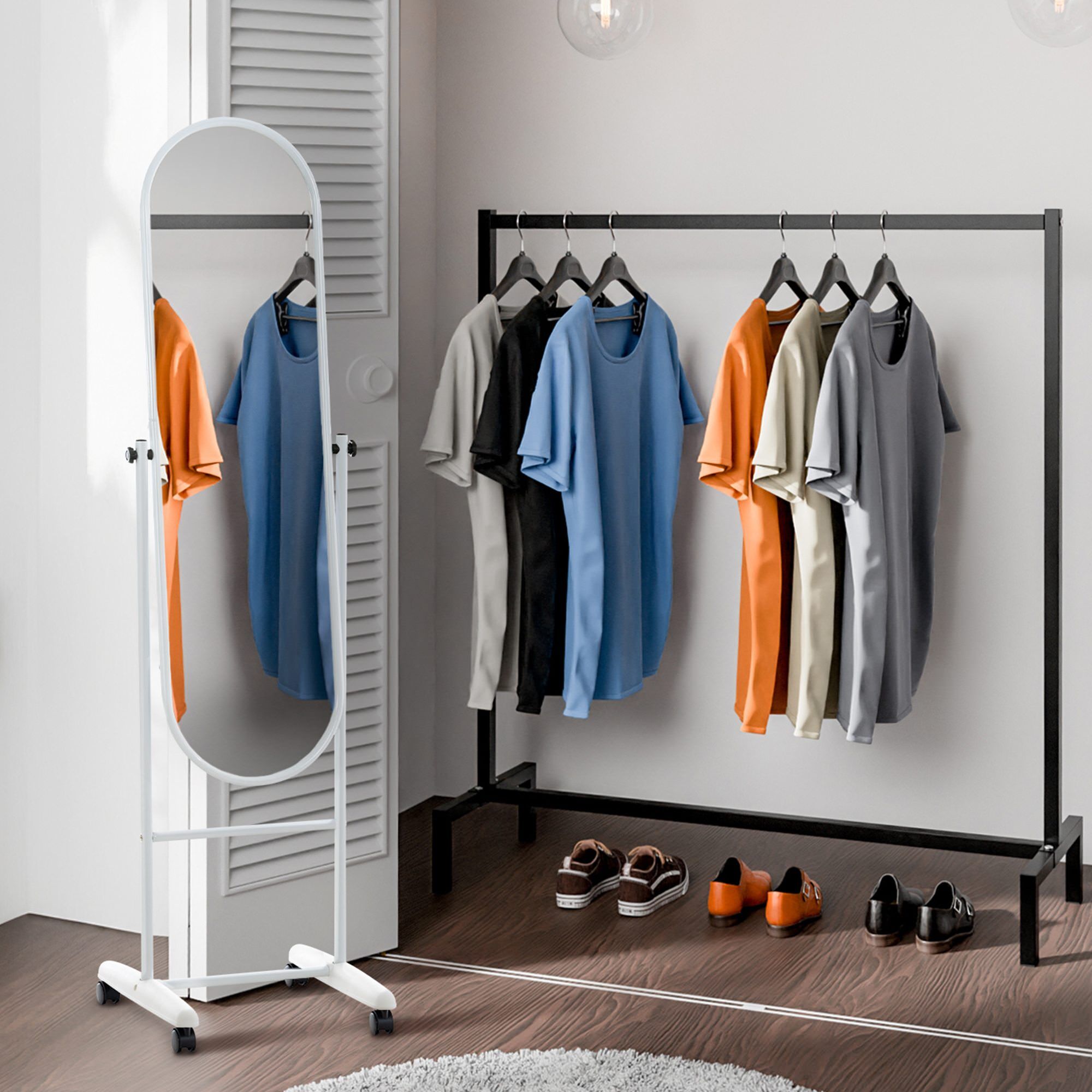 Standspiegel Nane Oval, weiß