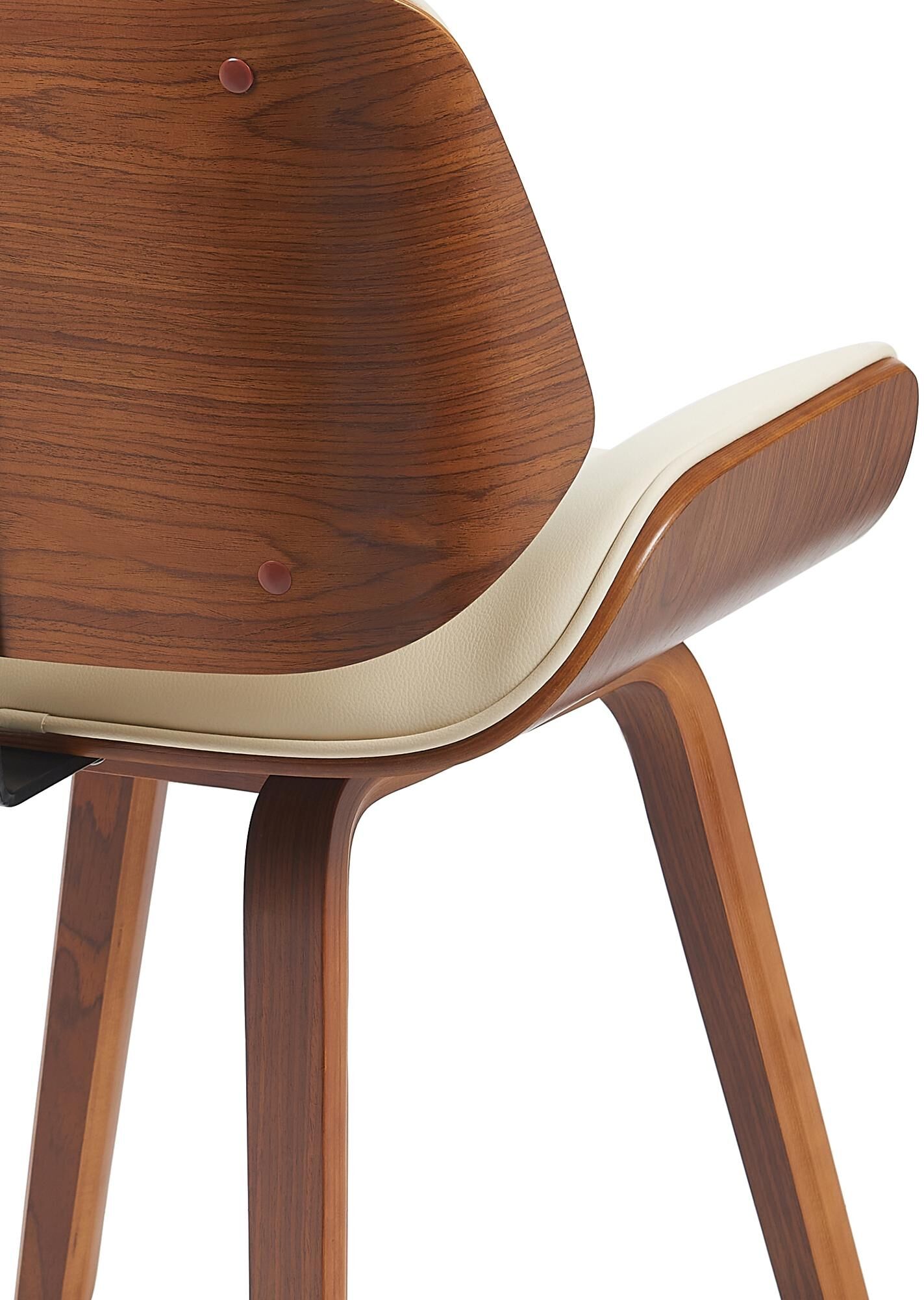 Besucherstuhl Beverley Kunstleder, walnuss/creme