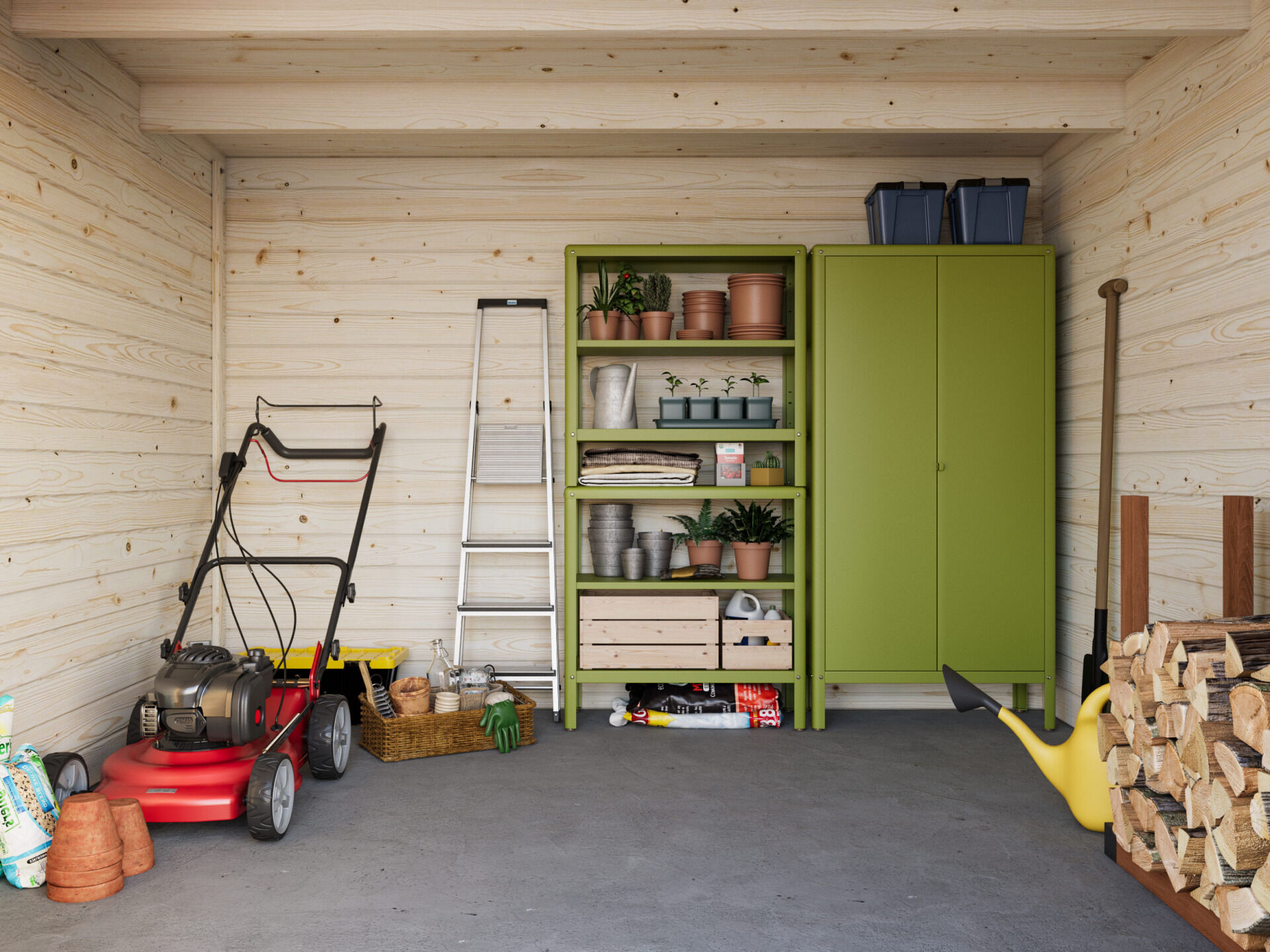 Flachdach Palmako Gartenhaus Ella 13,1+3,9 m²