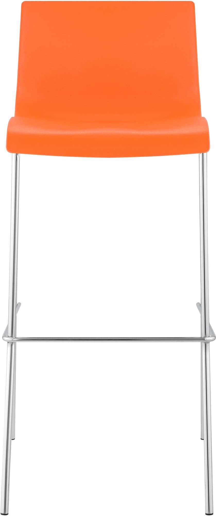 2er Set Barhocker Hoover Kunststoff 4-Fuß Gestell chrom, orange