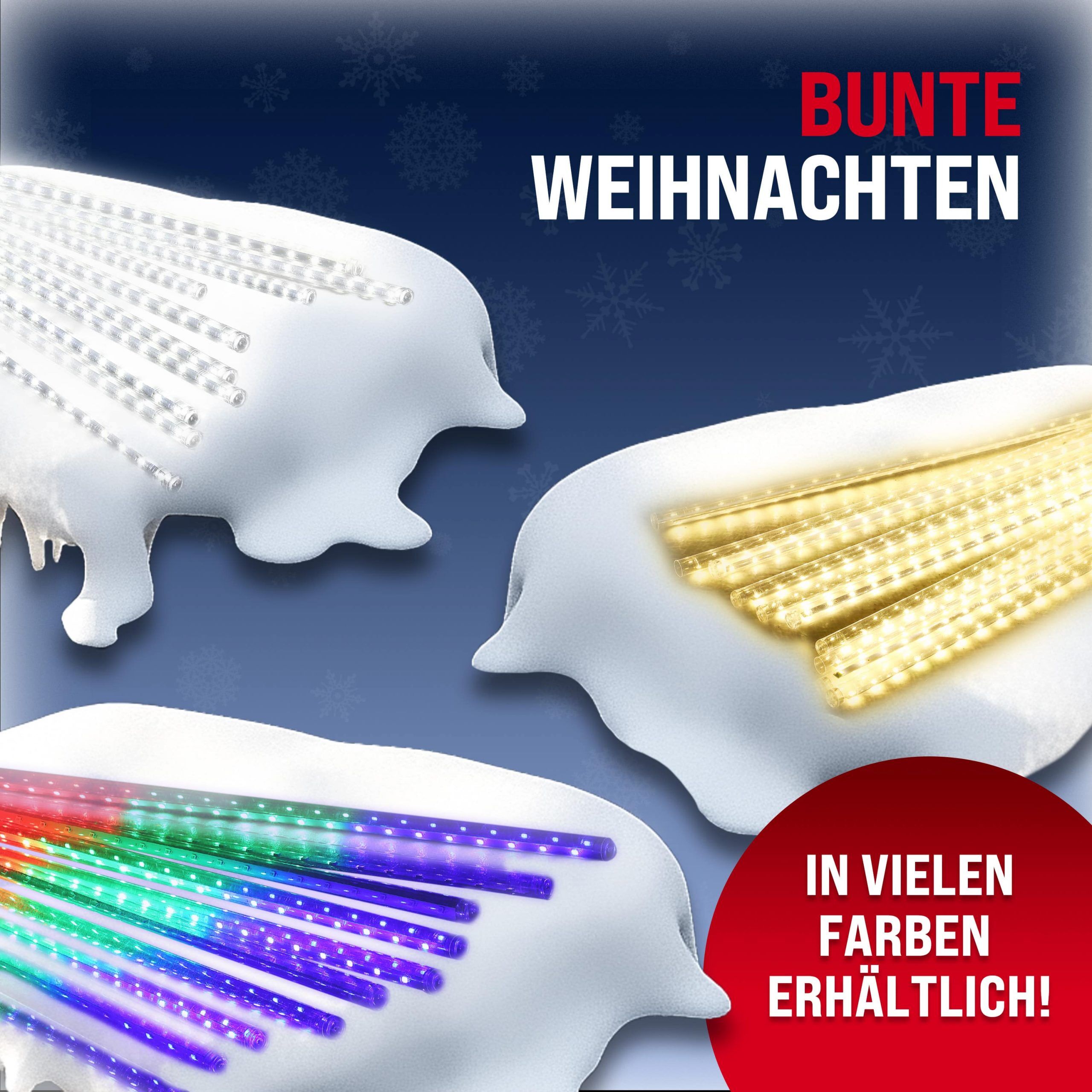 Lichterkette Weihnachten Diamantenregen Blau