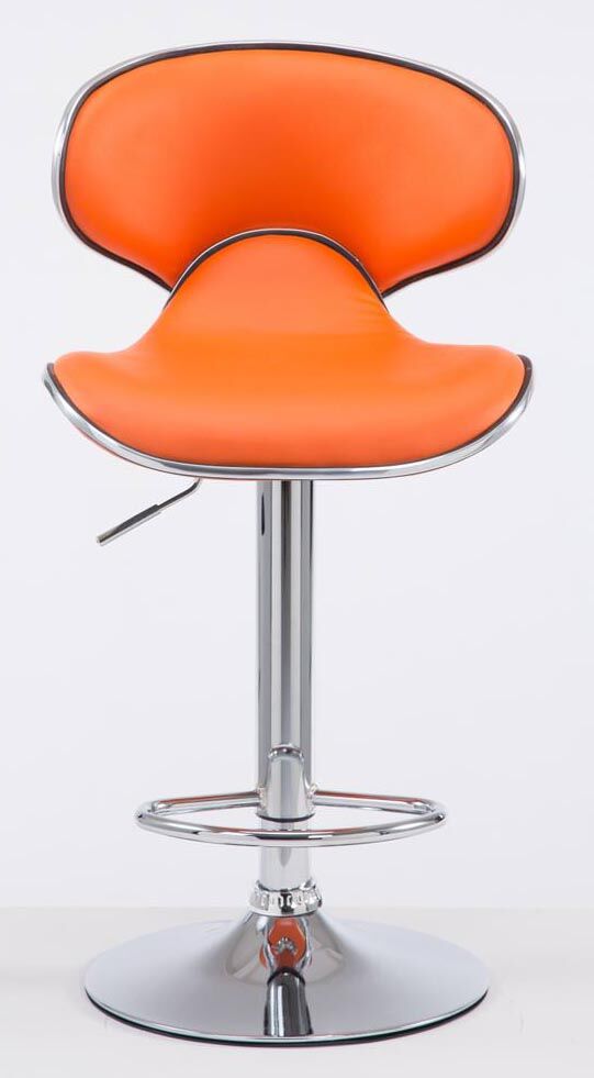2er Set Barhocker Las Vegas V2 Kunstleder chrom, orange