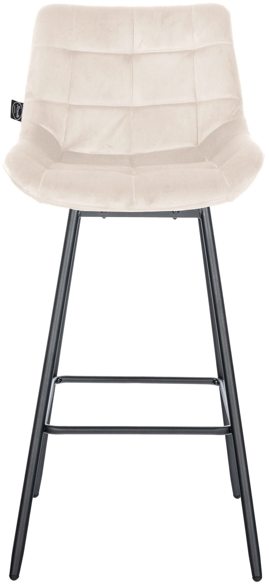 Barhocker Weston Schwenkbar Samt, creme