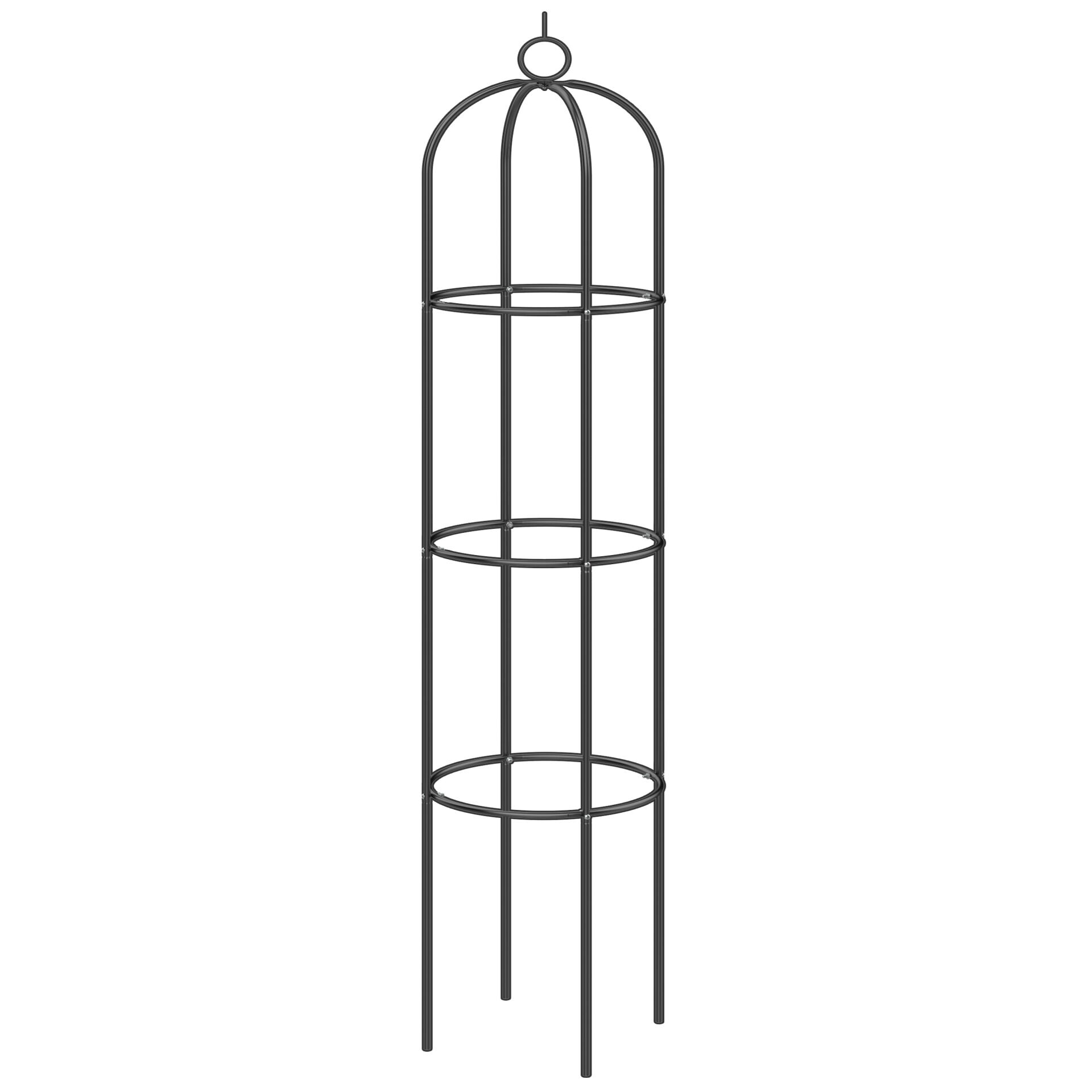 Rosensäule Schwarz 200x40cm