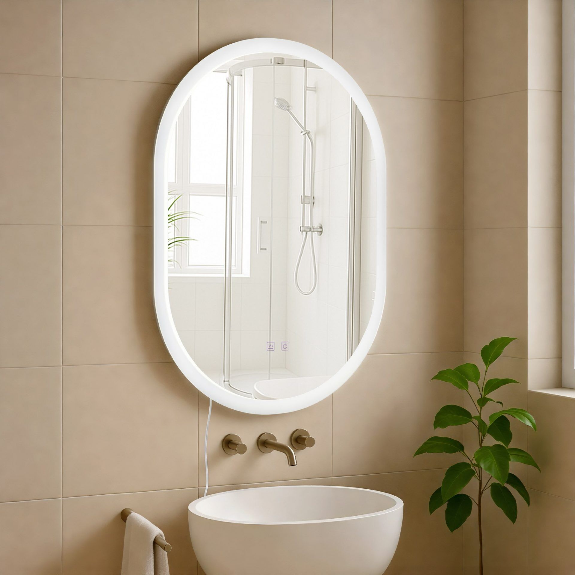Badspiegel Karishma 70x50 ohne Bluetooth, klarglas