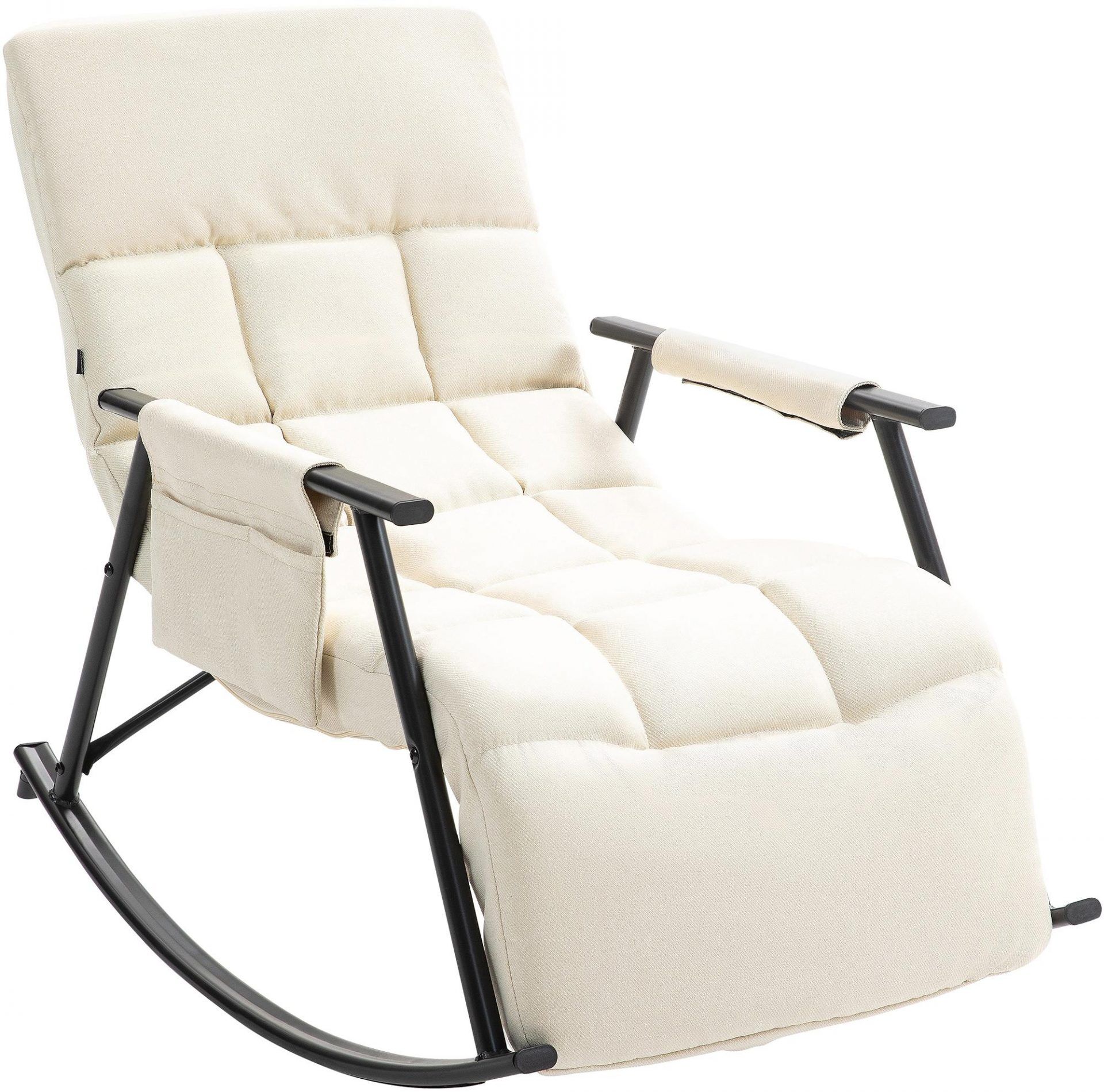 Schaukelstuhl Cathy Stoff, creme