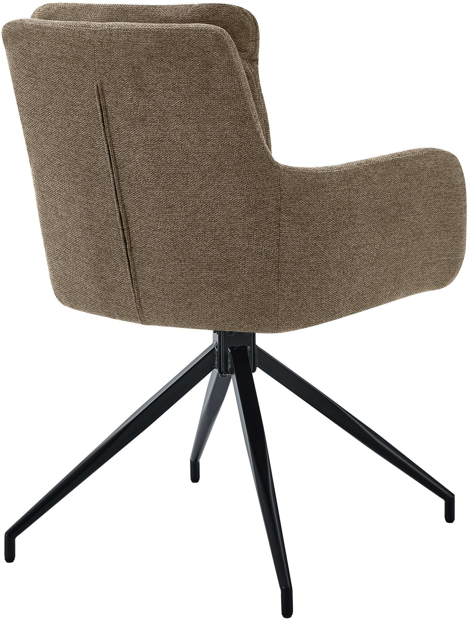 2er Set Esszimmerstuhl Somers Stoff, braun