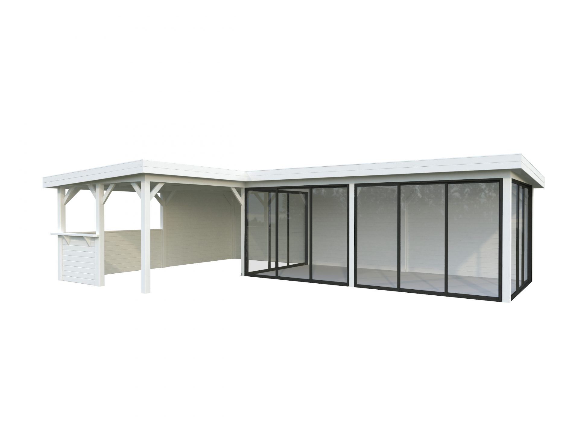 Palmako modernes Gartenhaus Lenna 33,2 m² Set 721 Slide Plus