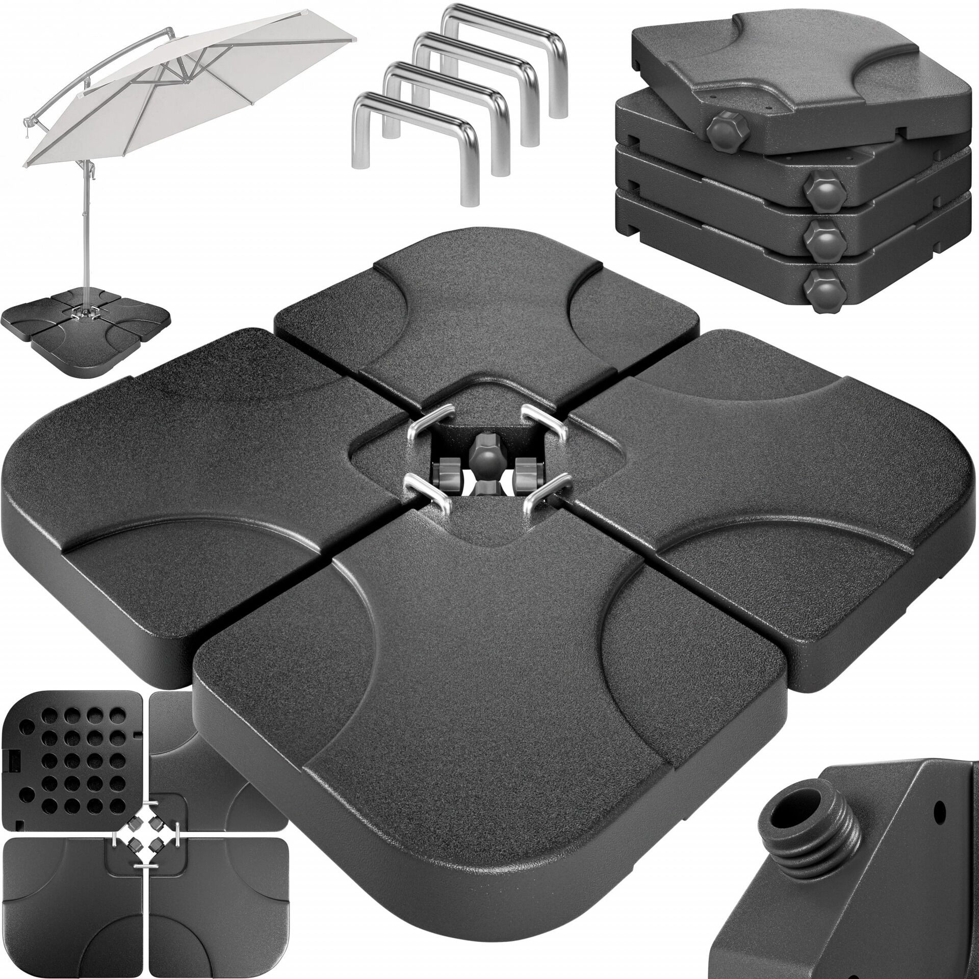 Platten für Schirmständer 4er-Set 105x105x7cm