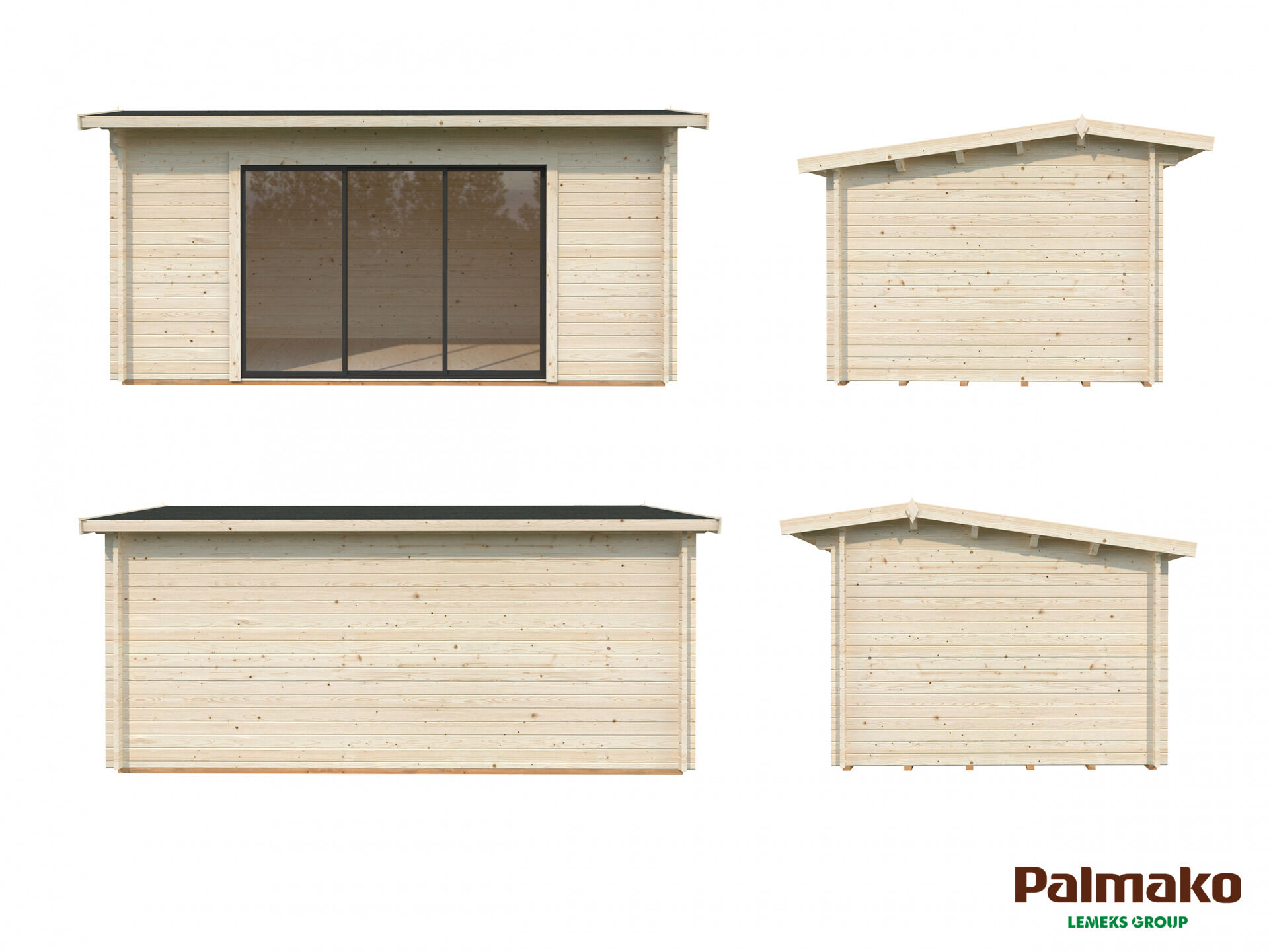 Palmako Gartenhaus Ines 13,7 m² mit Schiebetür Plus