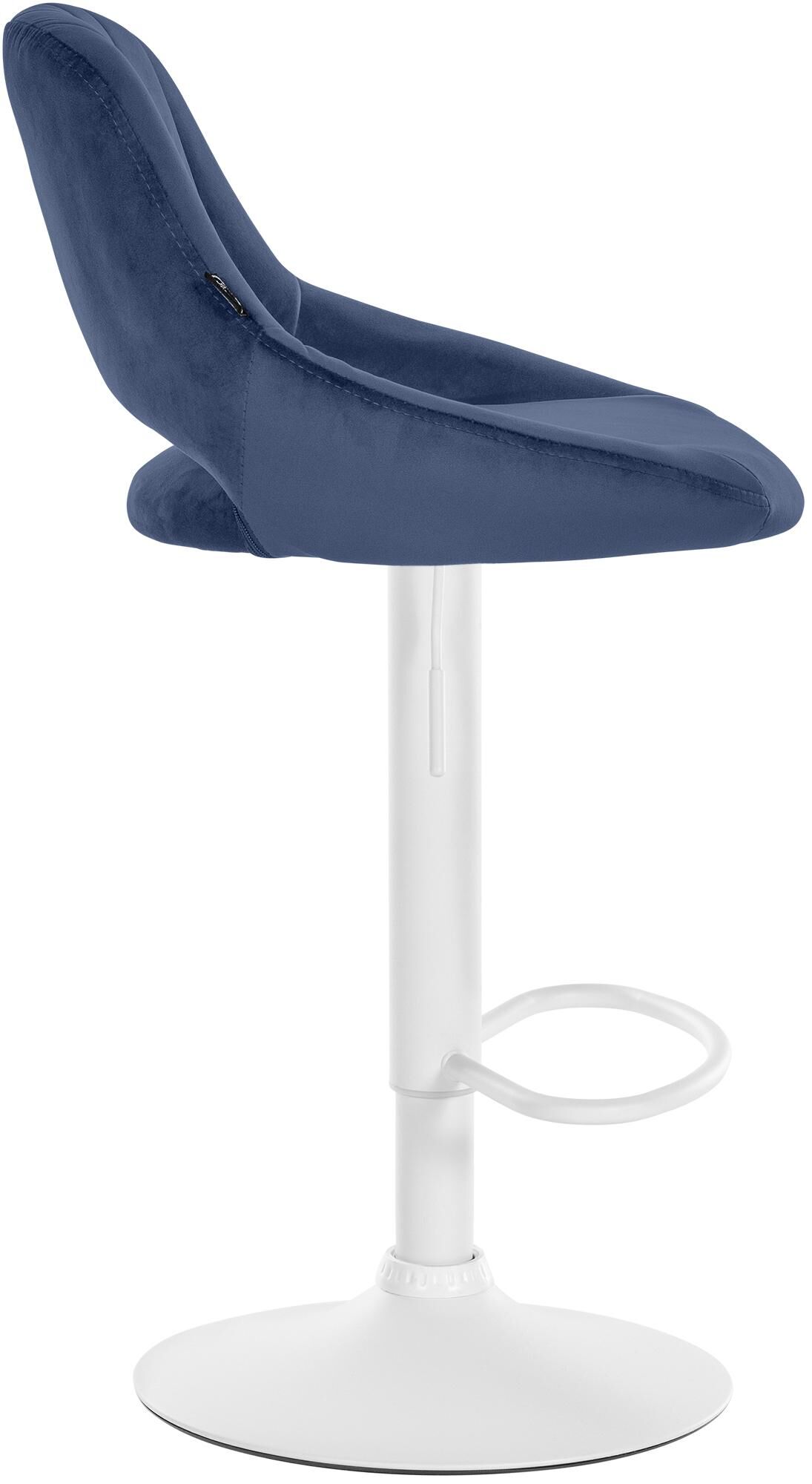 Barhocker Milet Samt weiß, blau