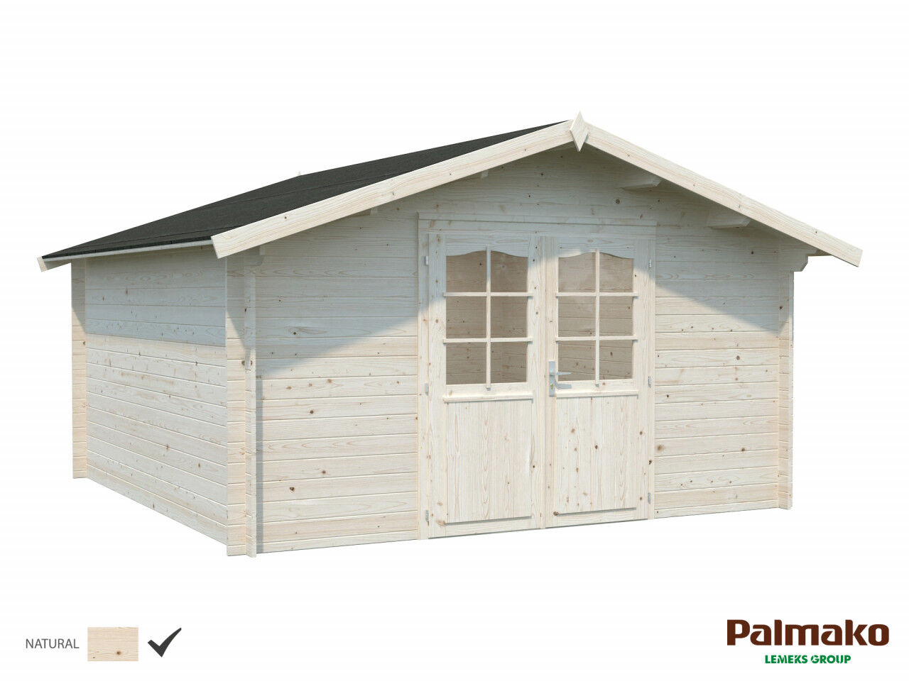 Palmako Gartenhaus Lotta 13,9 m² naturbelassen