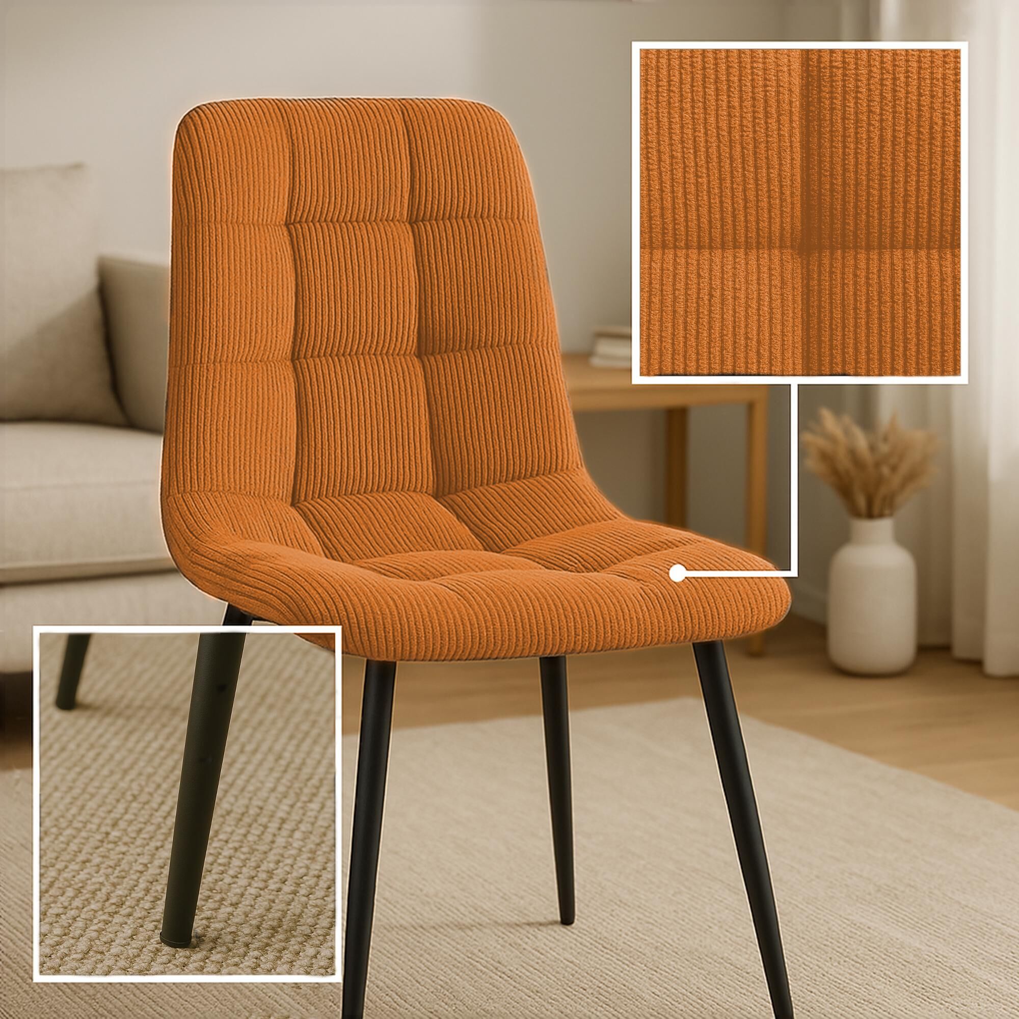 Esszimmerstuhl Tilde Cord, orange
