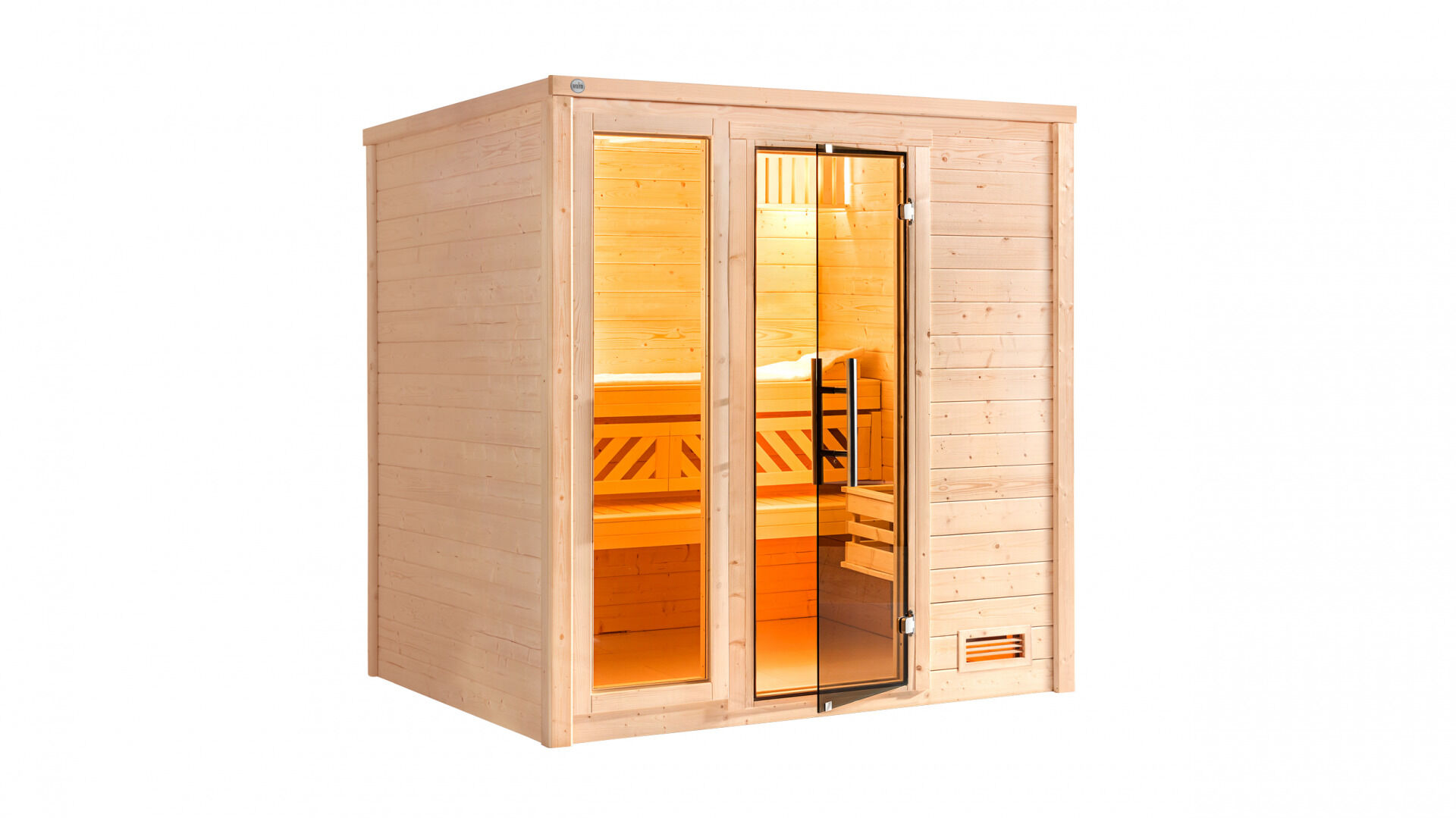 weka Premium-Massivholzsauna 45 mm BERGEN 2F, ohne Ofen, ohne Beleuchtung