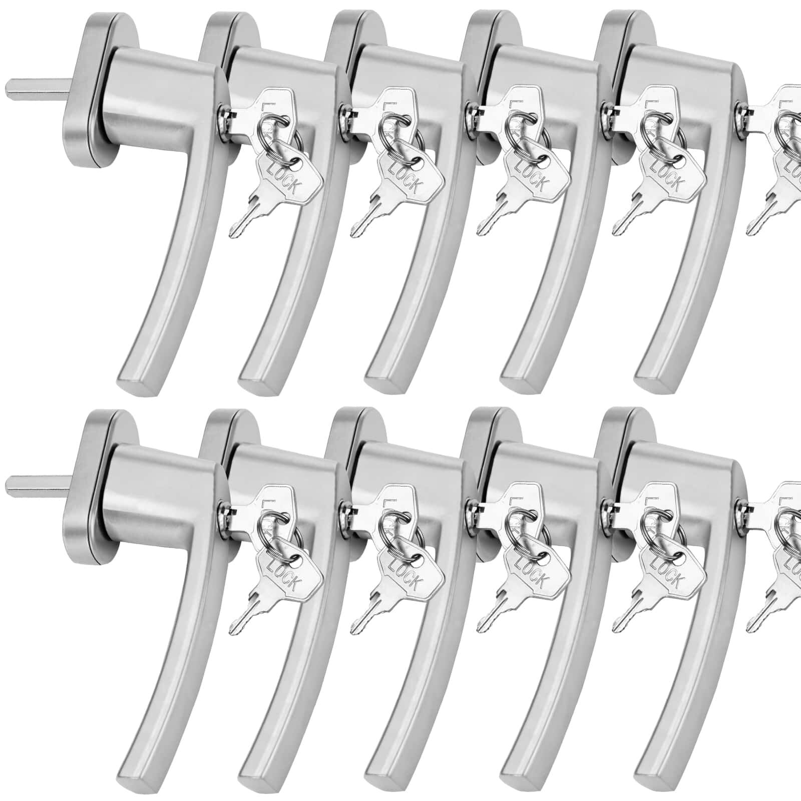 Fenstergriff 10er-Set Silber abschließbar