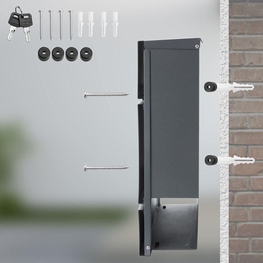 Designer Briefkasten mit Sichtfenster Anthrazit