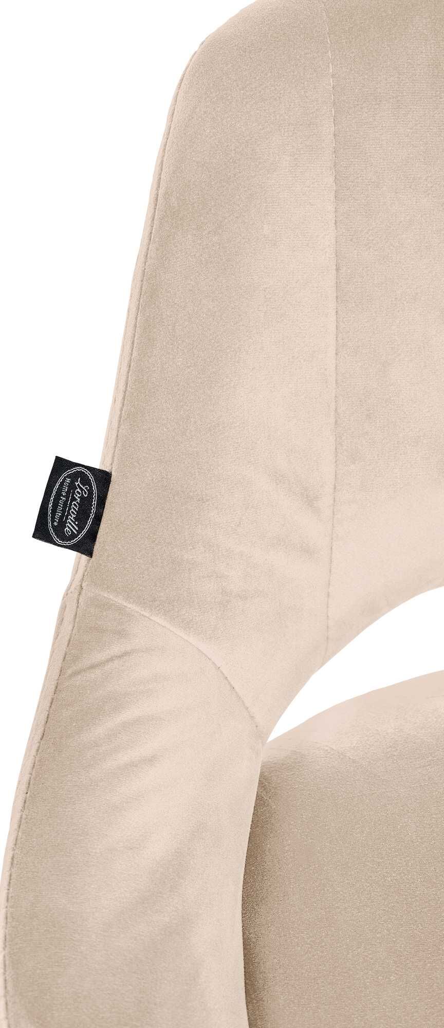 2er Set Barhocker Milet Samt B, creme