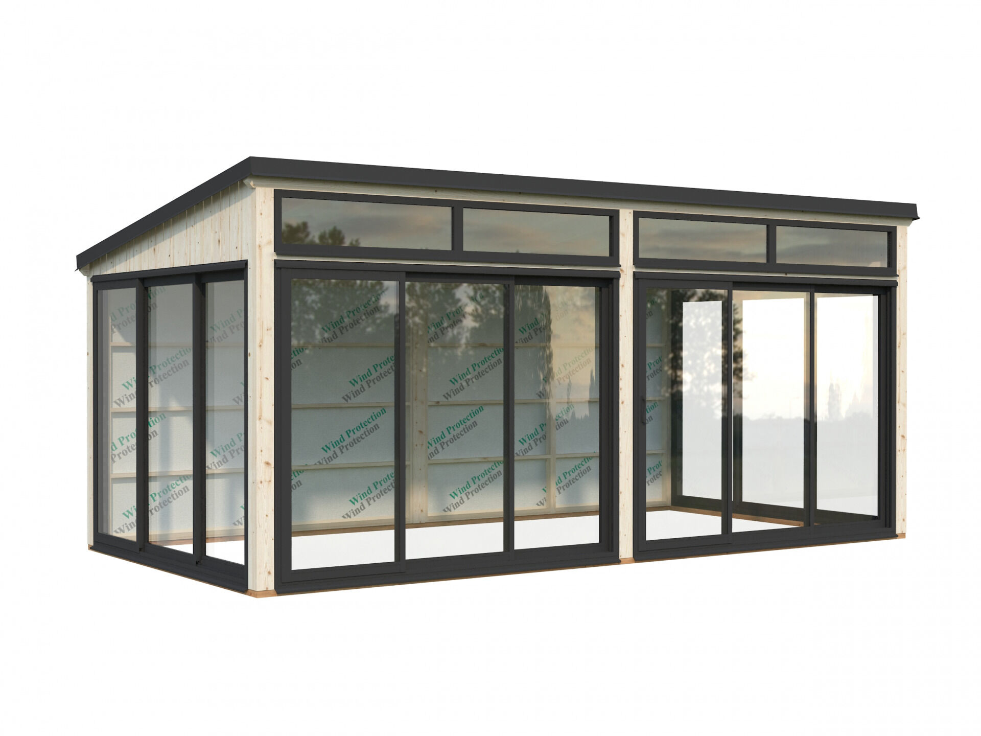 Palmako Modernes Gartenhaus Gartenzimmer Saga 16,2 m² Slide Plus