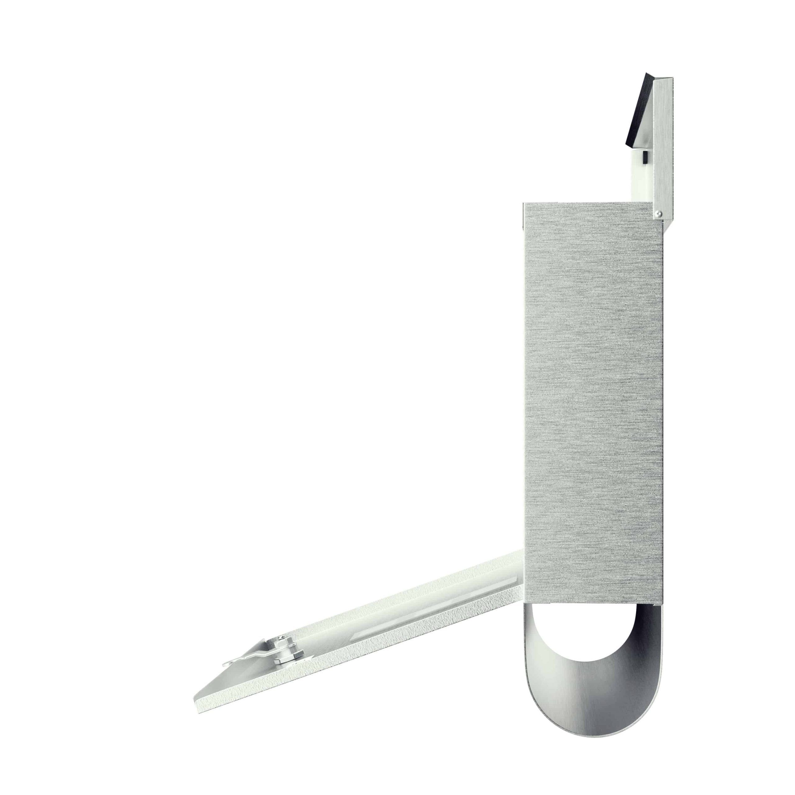 Briefkasten mit Zeitungsrohr Edelstahl Silber