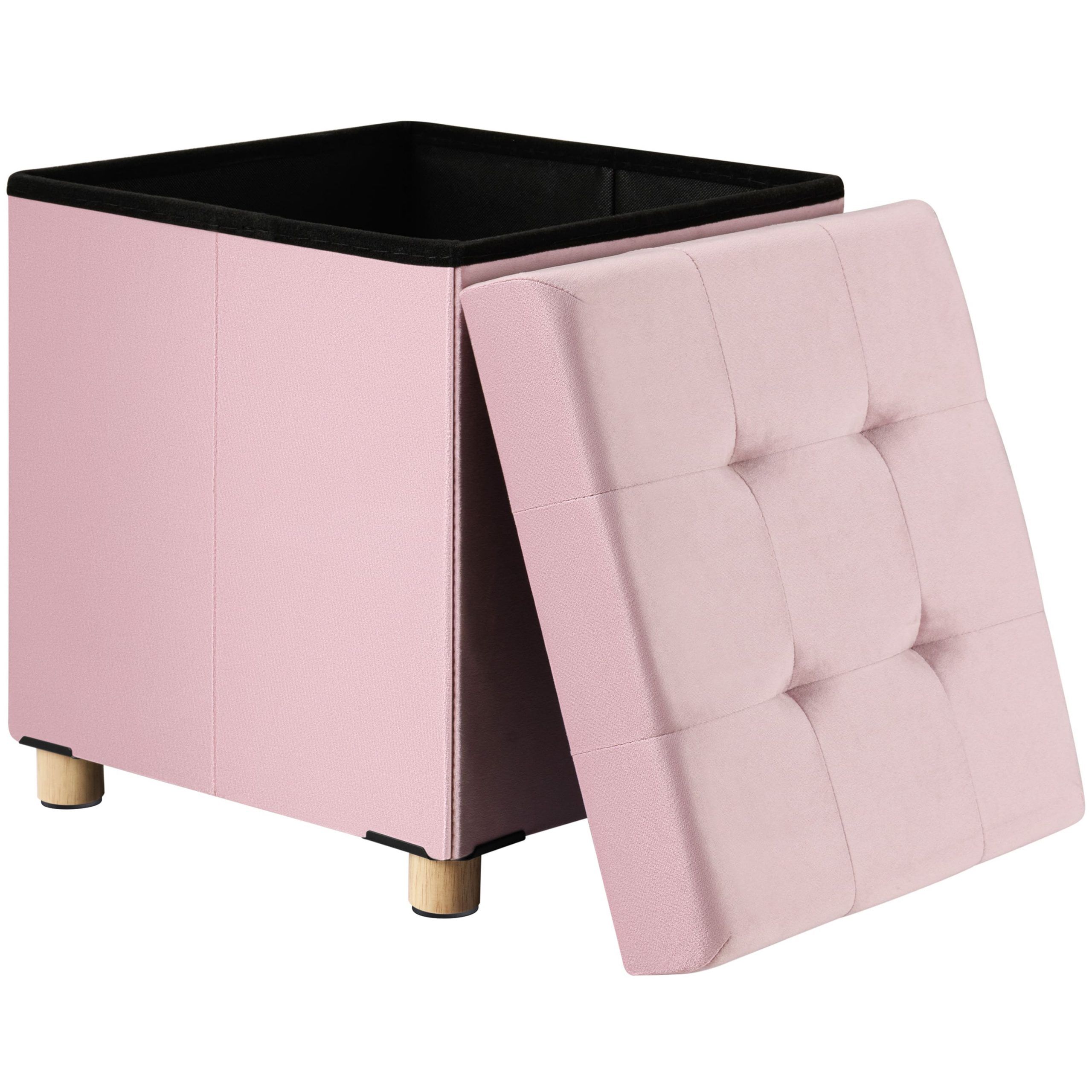 Sitzhocker Rosa Samt 42x38x38cm faltbar