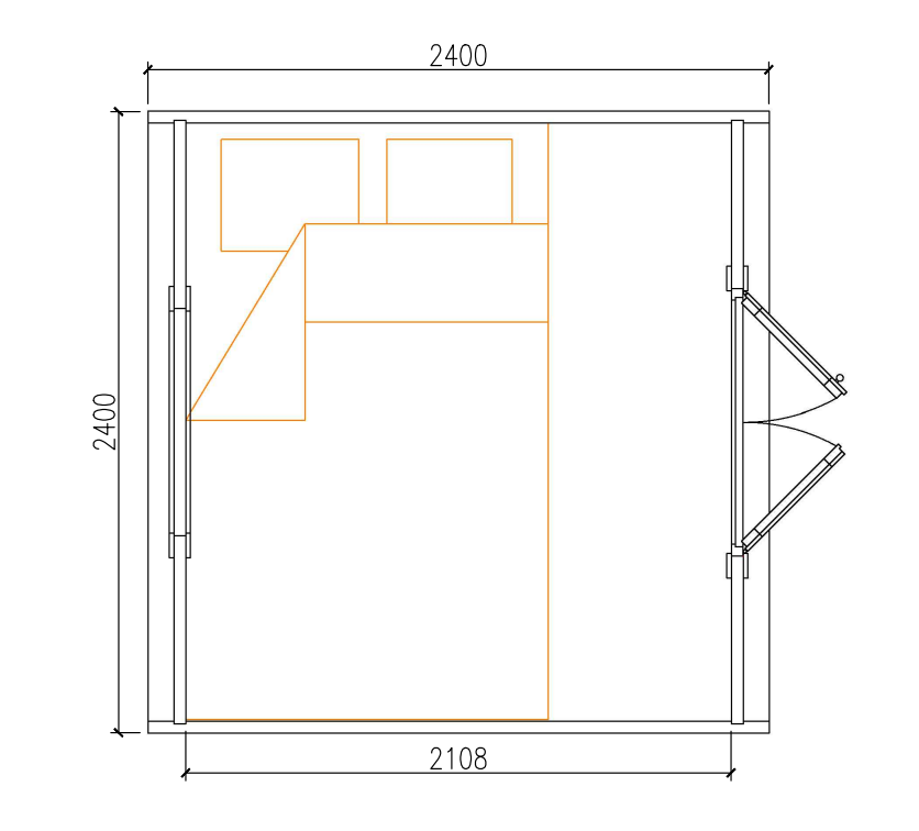 Camping Pod Helsinki 240x240, montiert