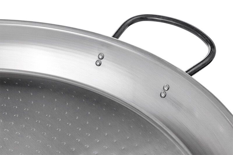 Paellapfanne 38cm, für Induktion, Stahl poliert