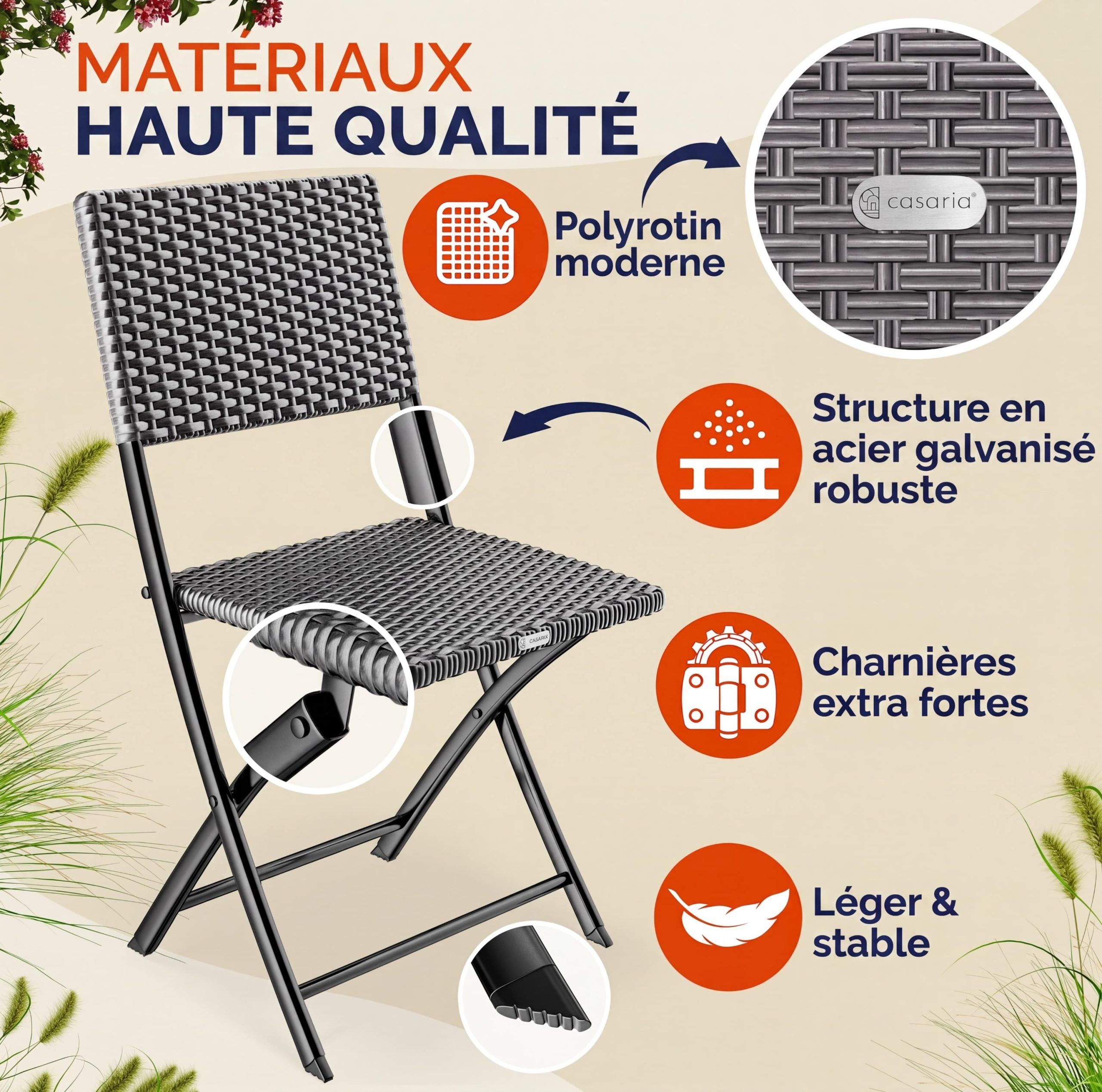 Polyrattan Gartensitzgruppe 3-tlg Anthrazit
