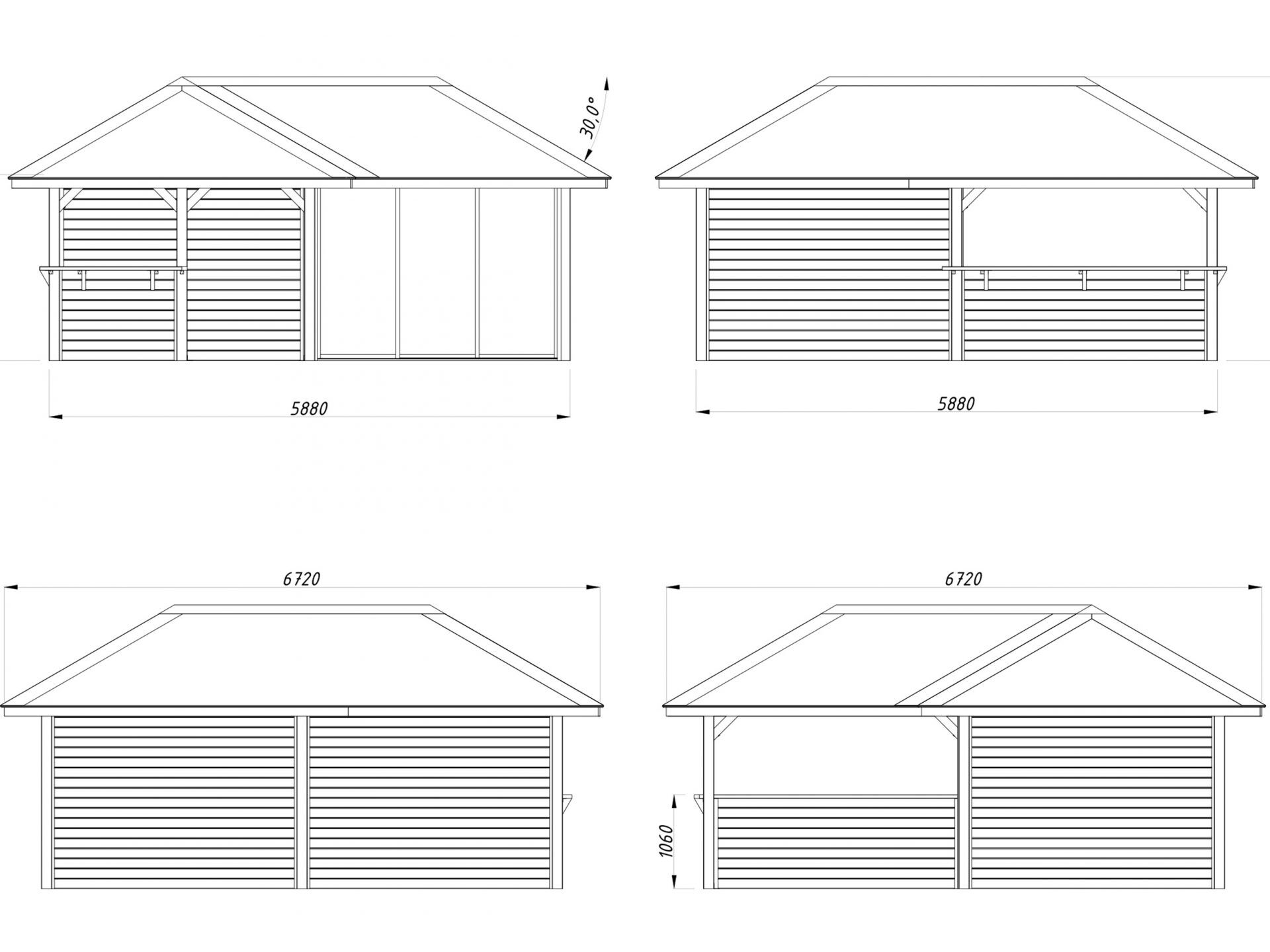 Palmako Pavillon Bianca 24,9 m² Set 509 Slide Plus