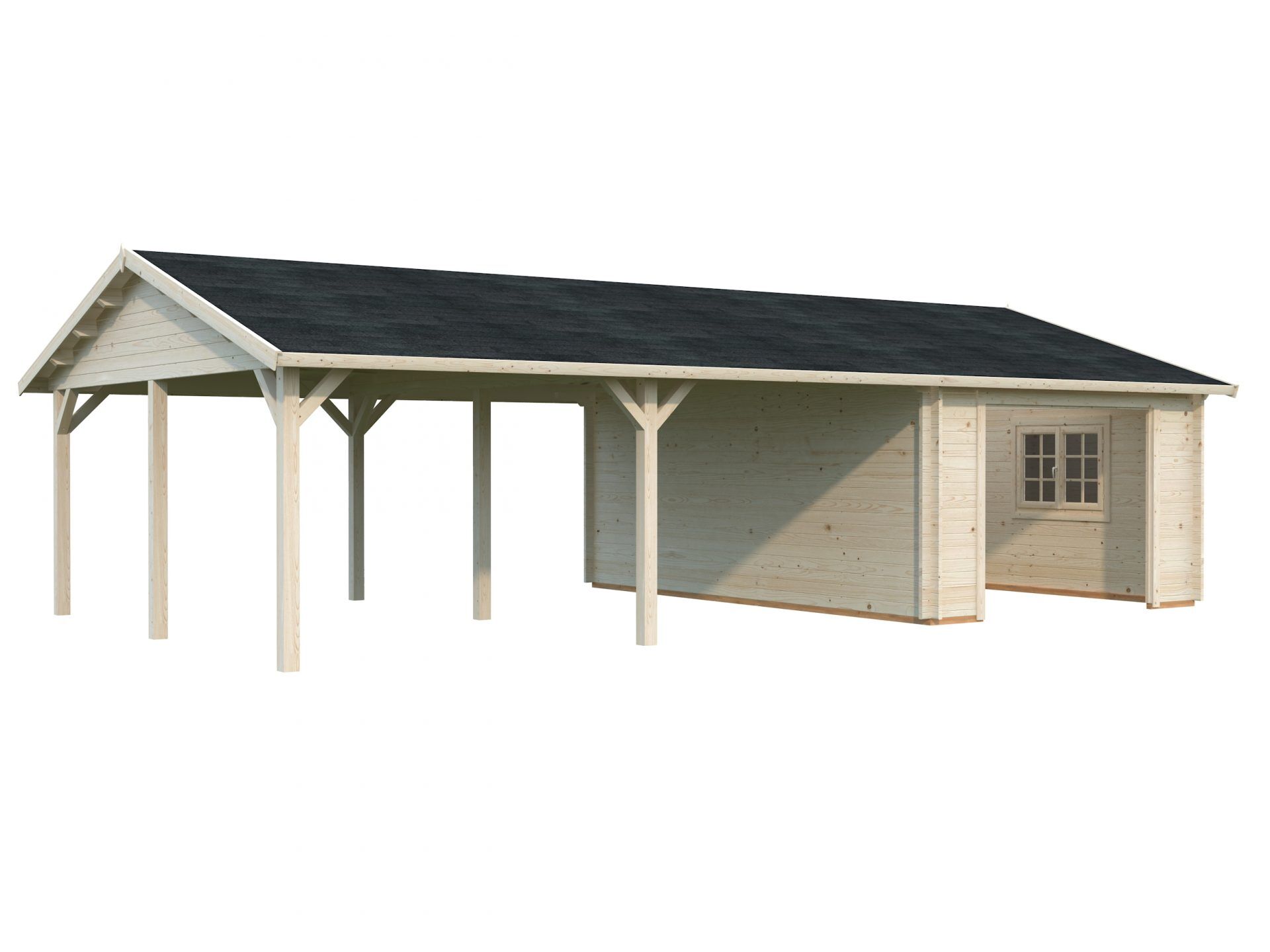 Palmako Holzgarage Roger 19,0+33,2 m2 ohne Tor