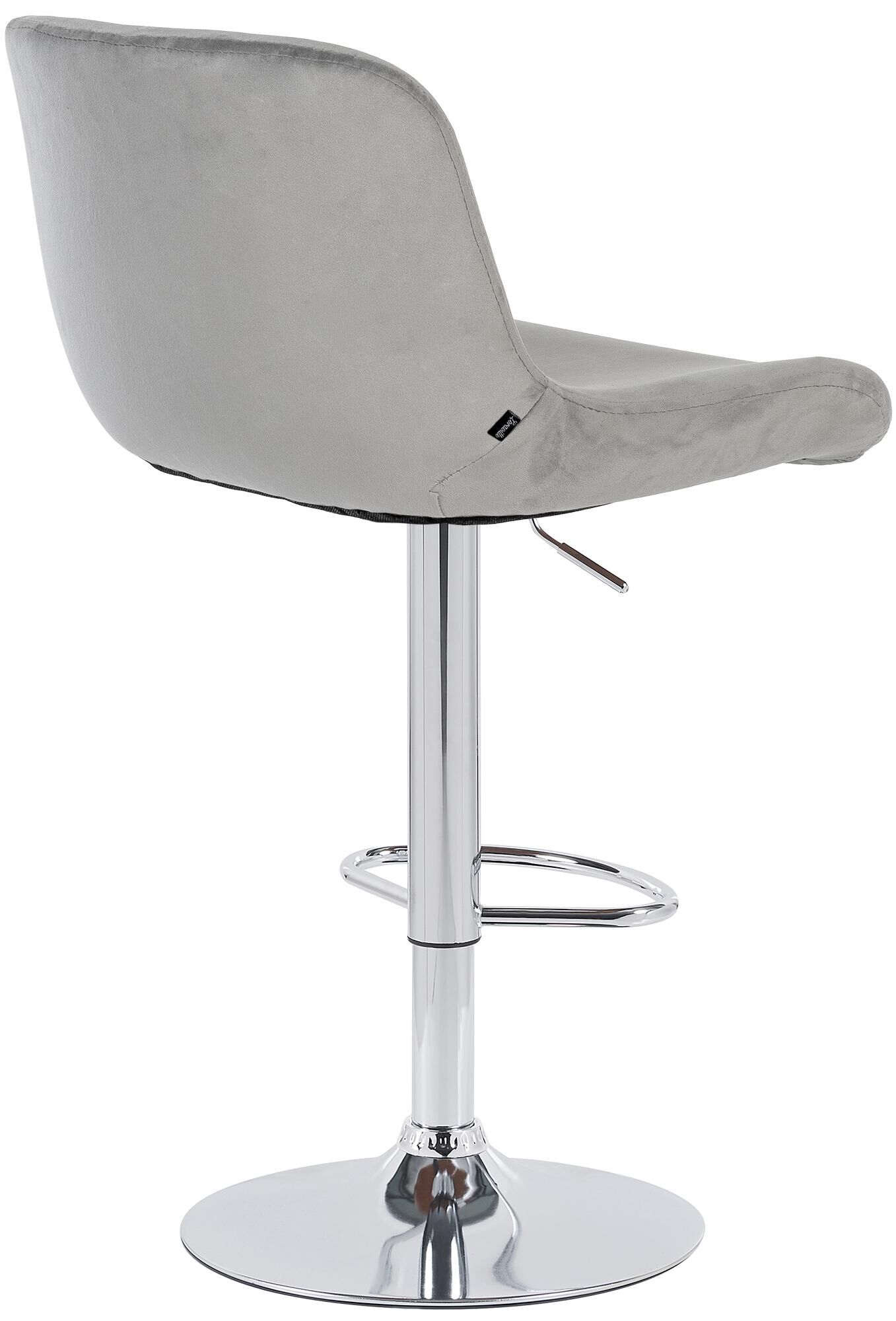 Barhocker Solon Chrom Samt, grau