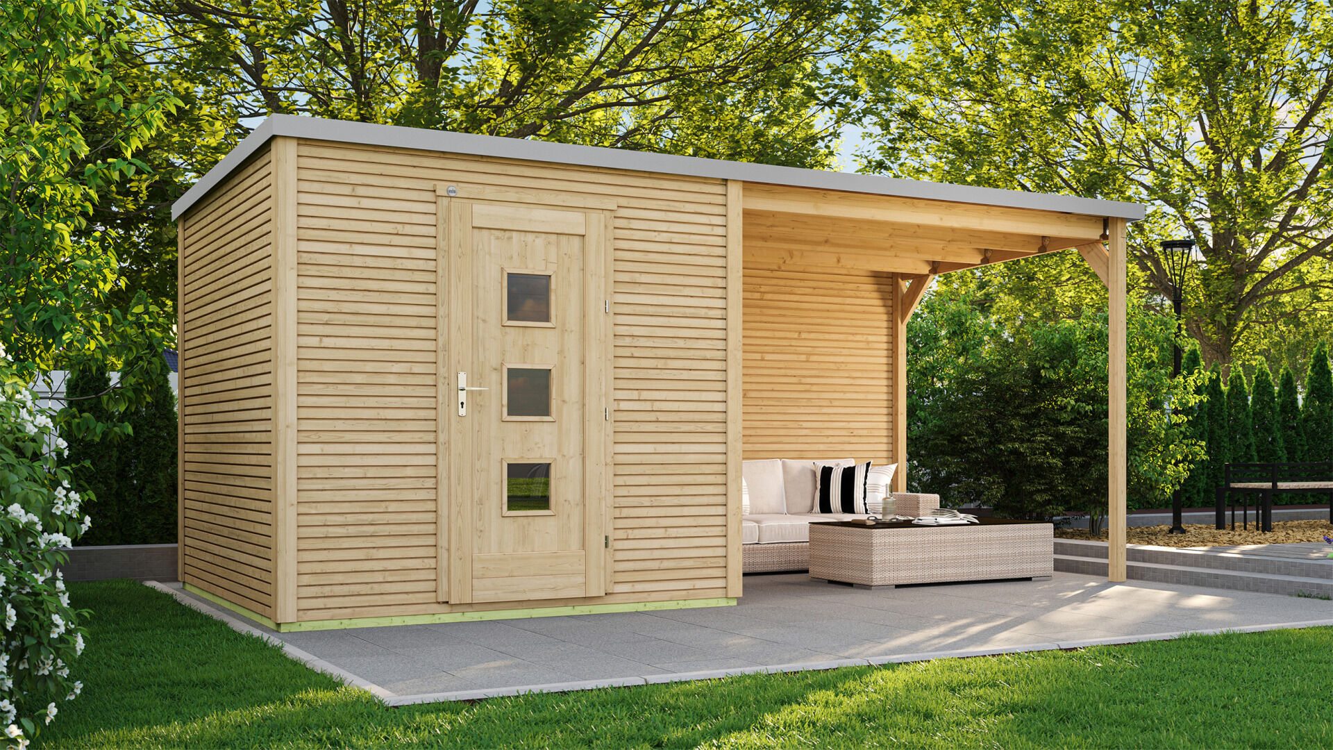 weka Design-Gartenhaus wekaLine 413 B 5,6x2,6m