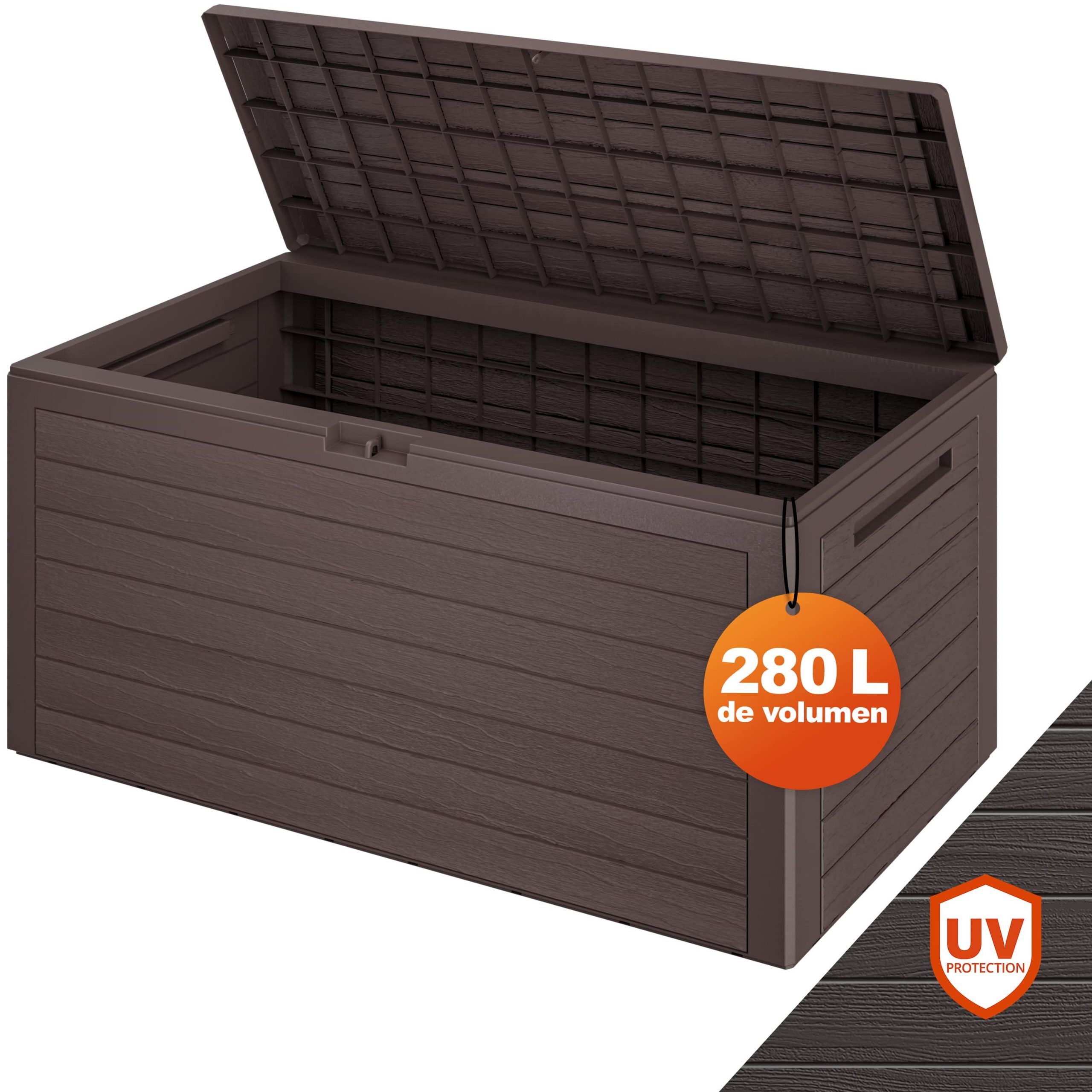 Gartenbox Woody 280L Braun Holzoptik wasserdicht