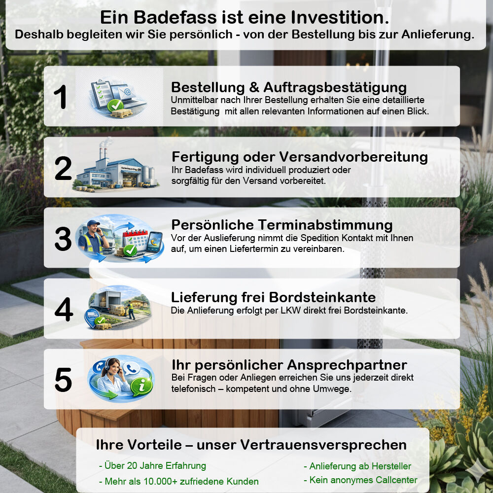 Erklärung Bestellablauf Badefass