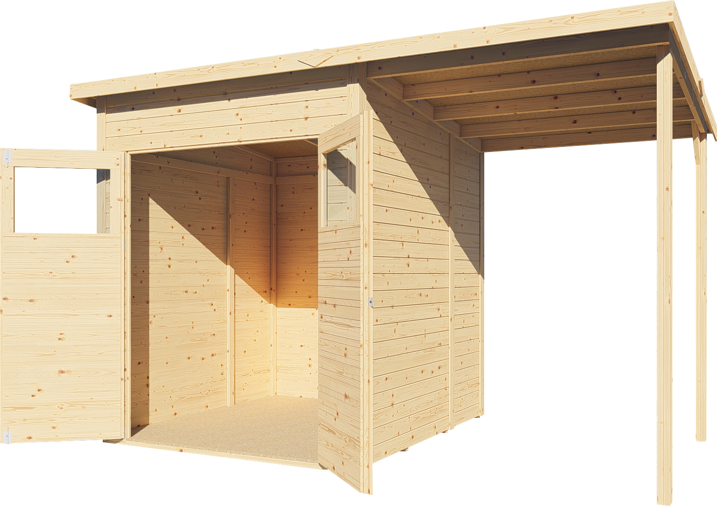 Gartenhaus Amrum 2 Plus naturbelassen 324 x 180 cm