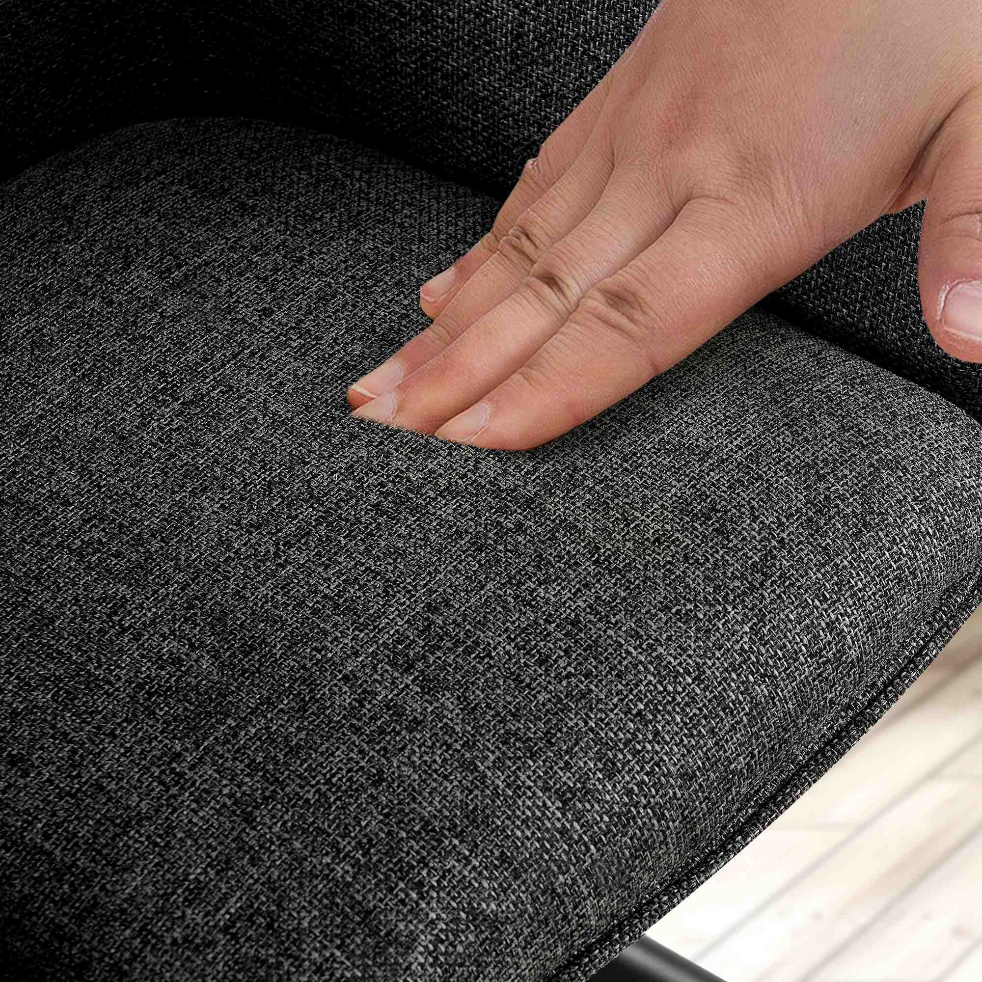 2er Set Stuhl Tipton Stoff, dunkelgrau