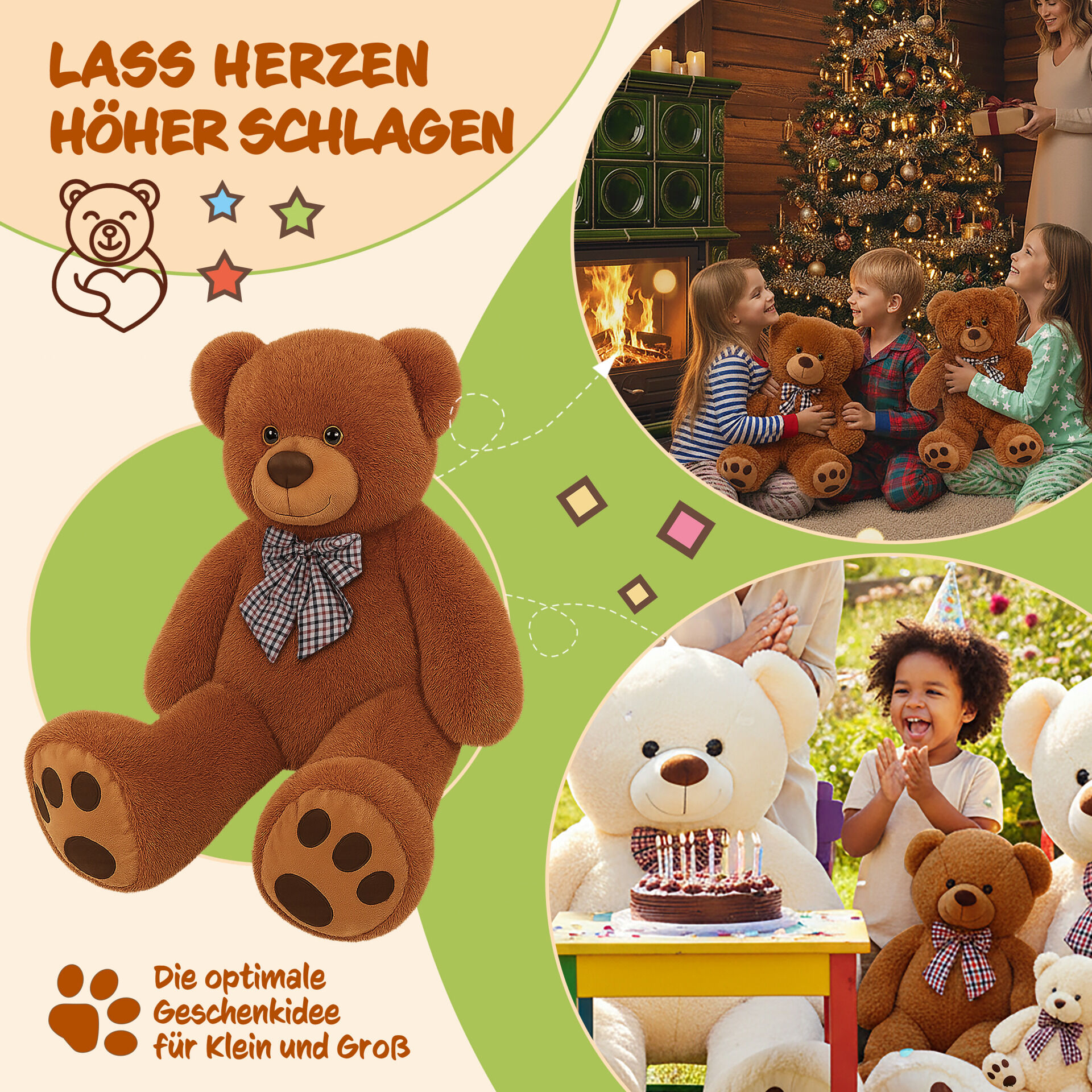 Plüschtier Teddybär L Braun 50cm