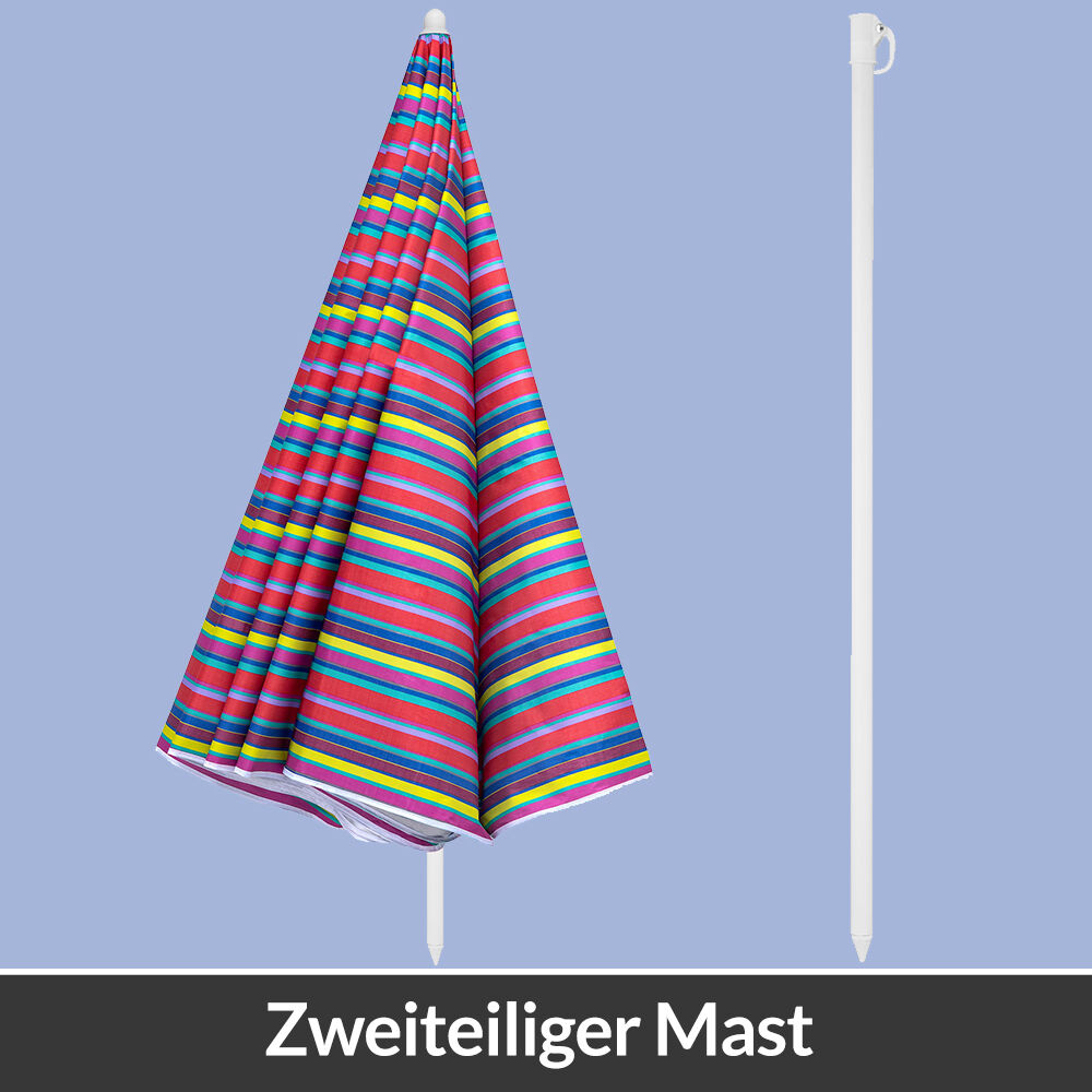 Sonnenschirm Cyprus Bunt 180cm UV-Schutz 50+ Neigefunktion