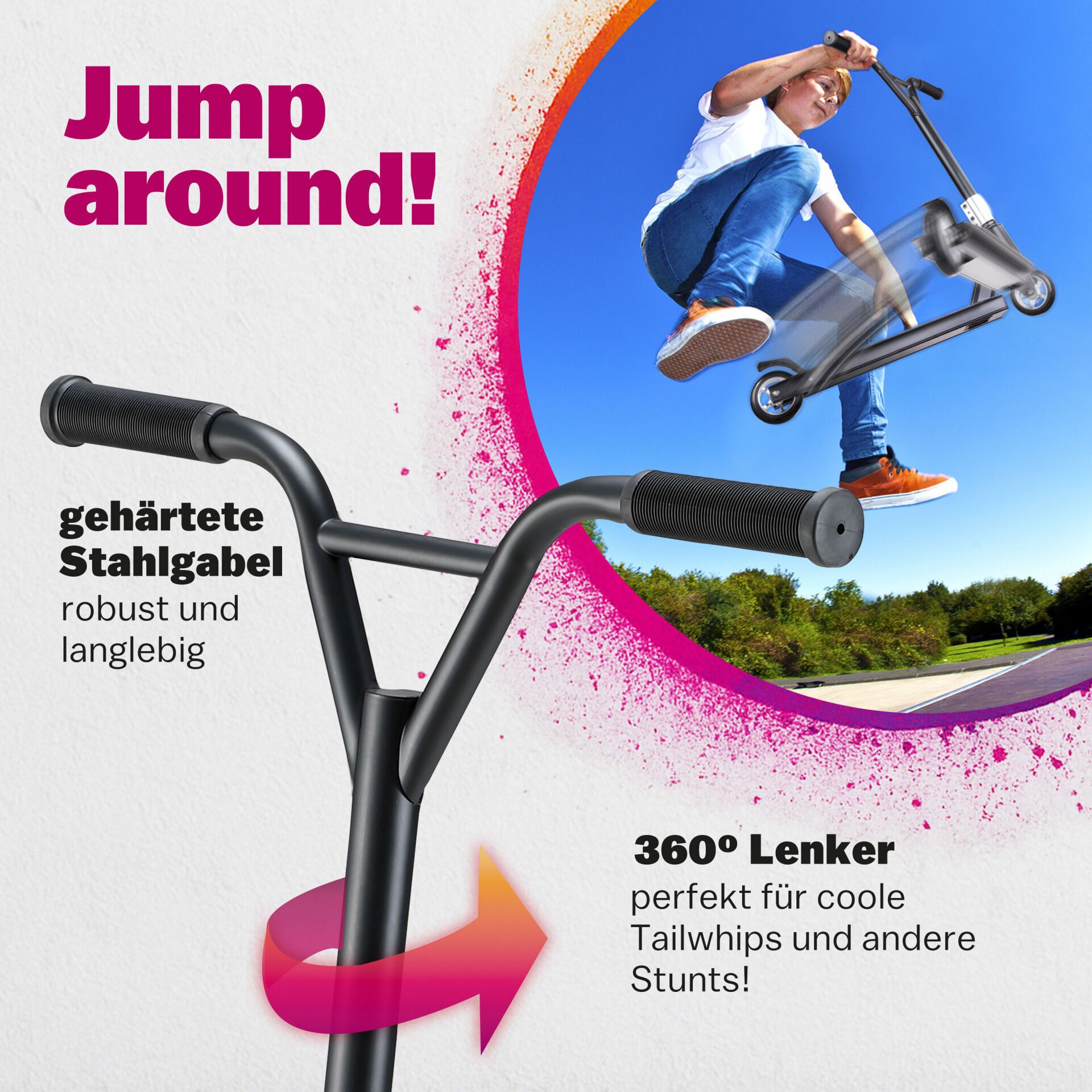 Stuntscooter Tundra Premium Schwarz/Weiß