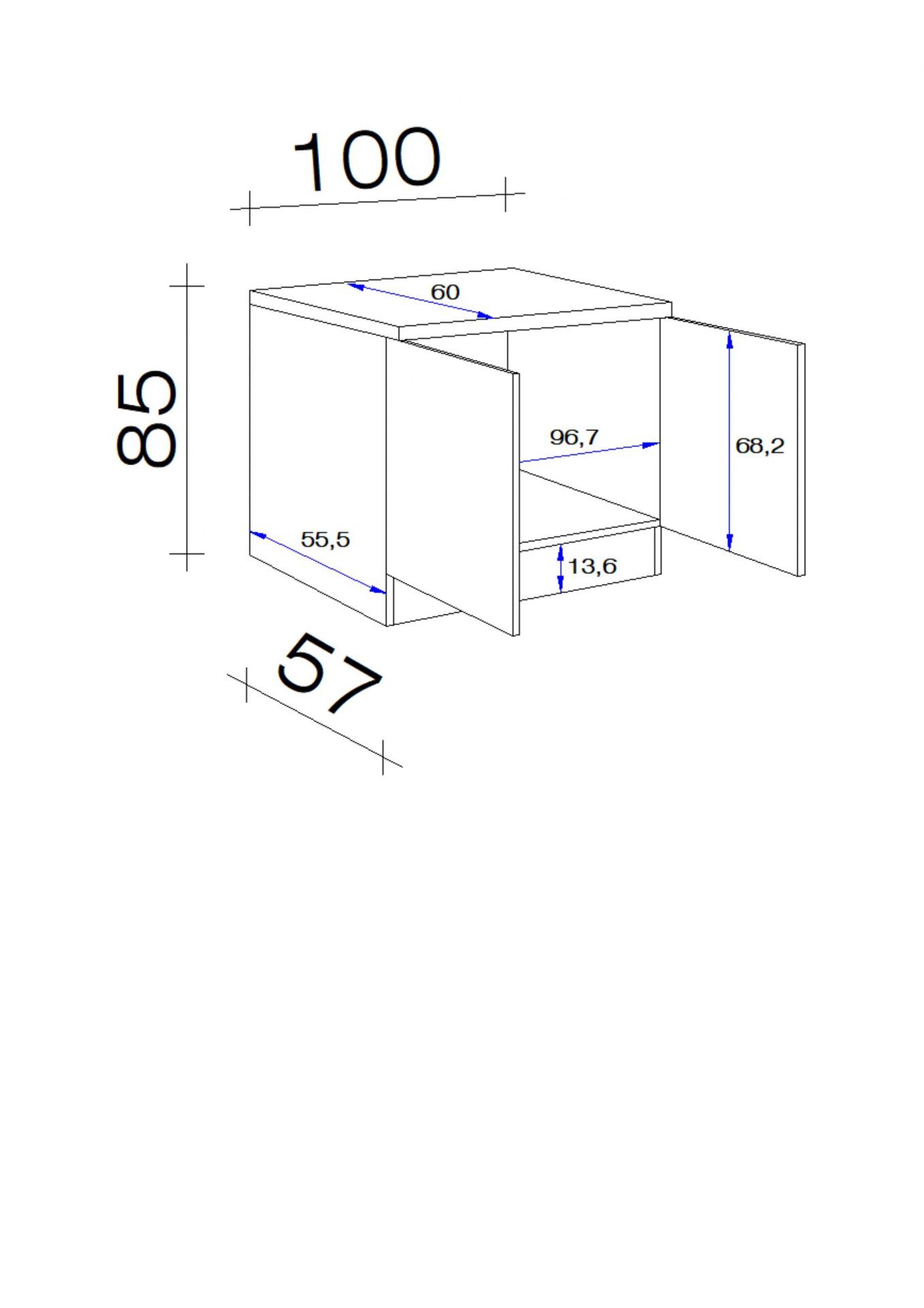 Spülenunterschrank CARA 100x85 cm