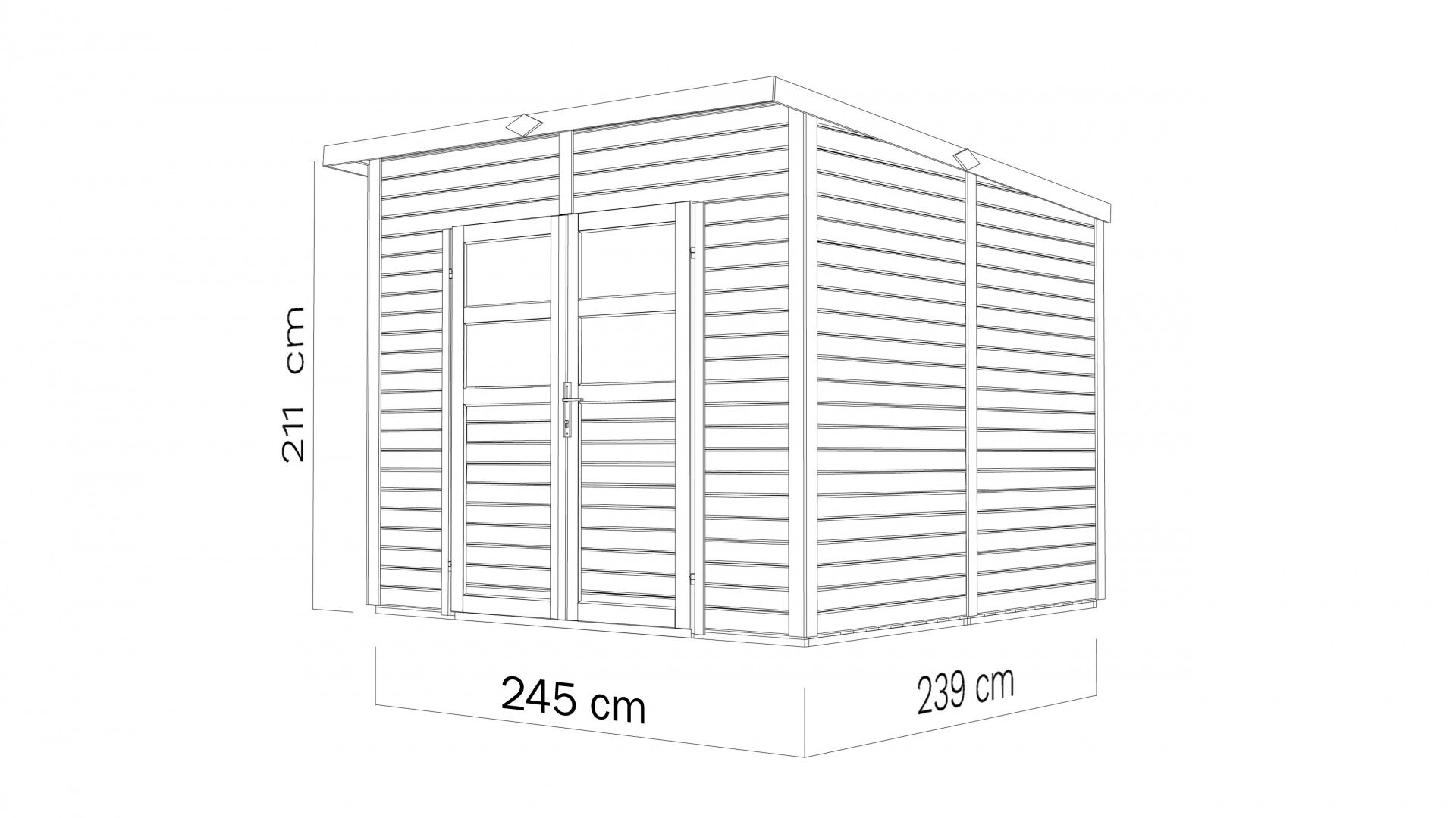Gartenhaus Felix 3 hellgrau 244 x 239 cm
