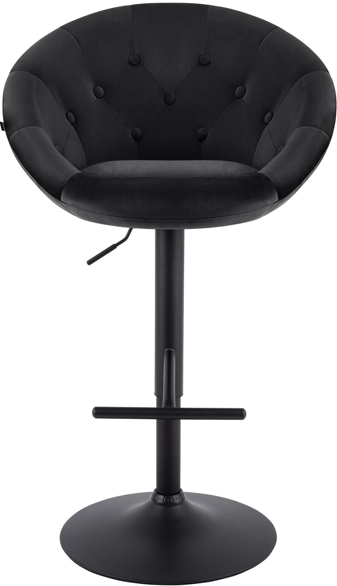 Barhocker London Samt schwarz, schwarz