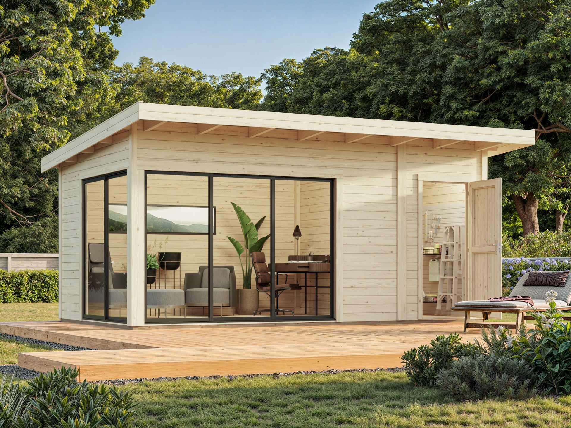 Palmako Pultdach Gartenhaus Andrea 15,2 m² Slide Plus
