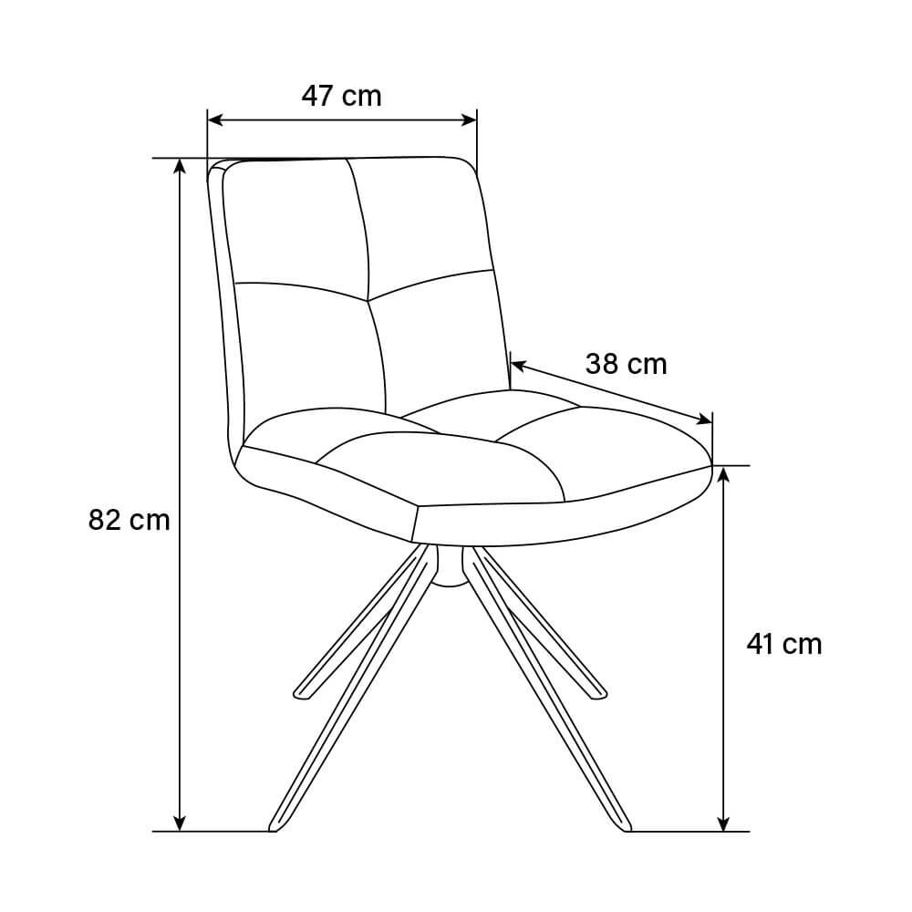 Esszimmerstuhl drehbar Webstoff NODA – 6er Set Grau / Braun