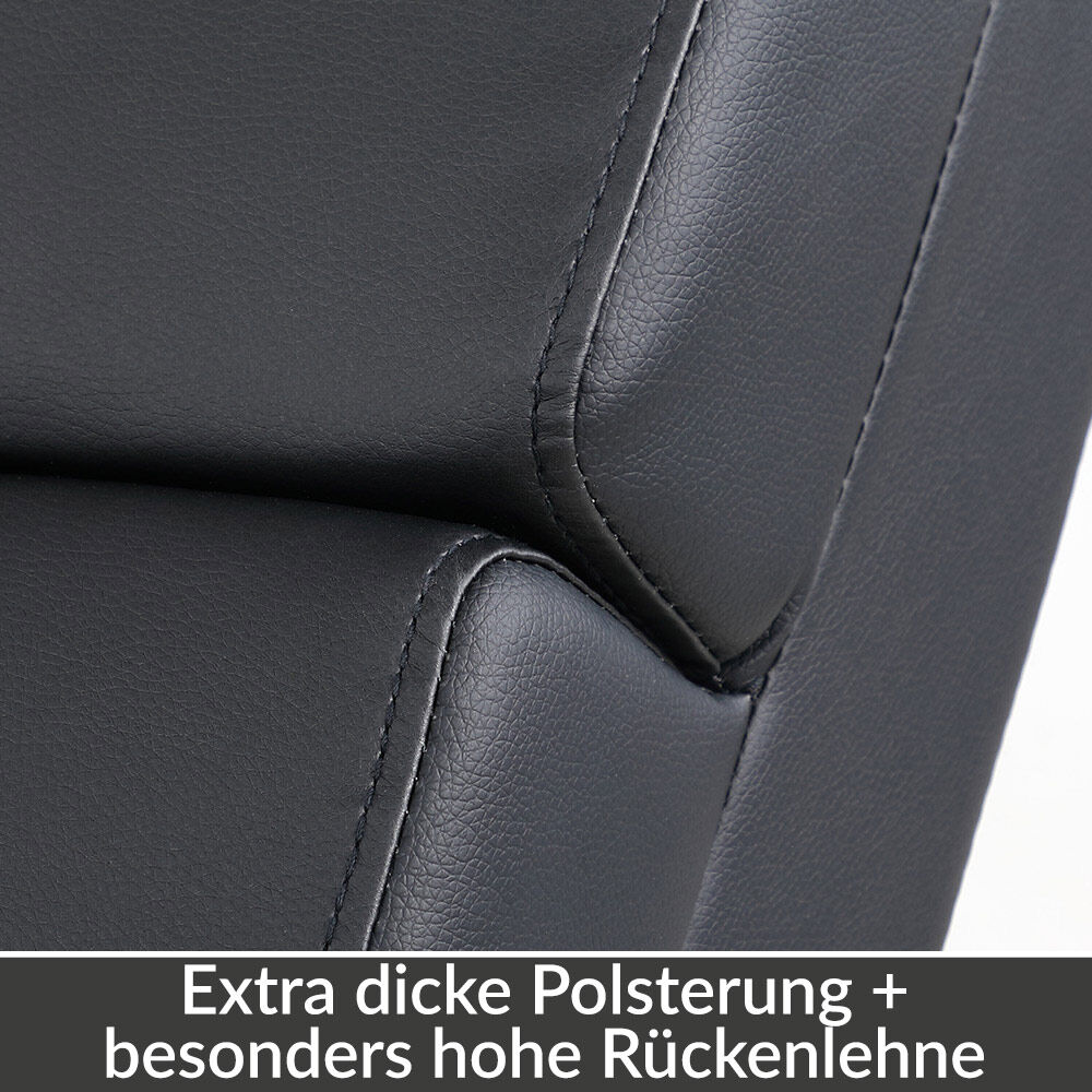 Relaxliege London Schwarz mit Massage- + Heizfunktion