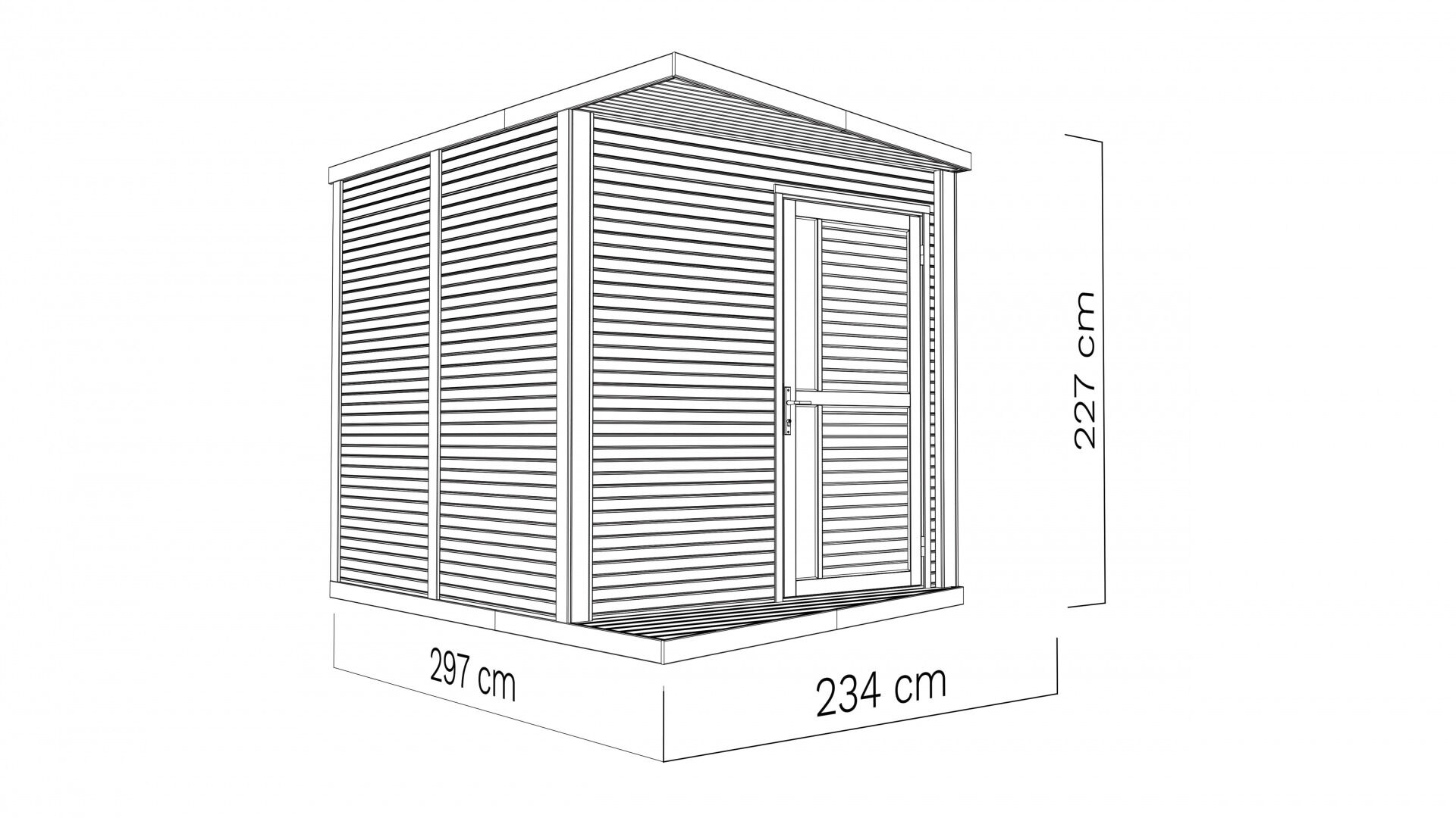 Gartenhaus Holz Concept naturbelassen 297 x 234 cm
